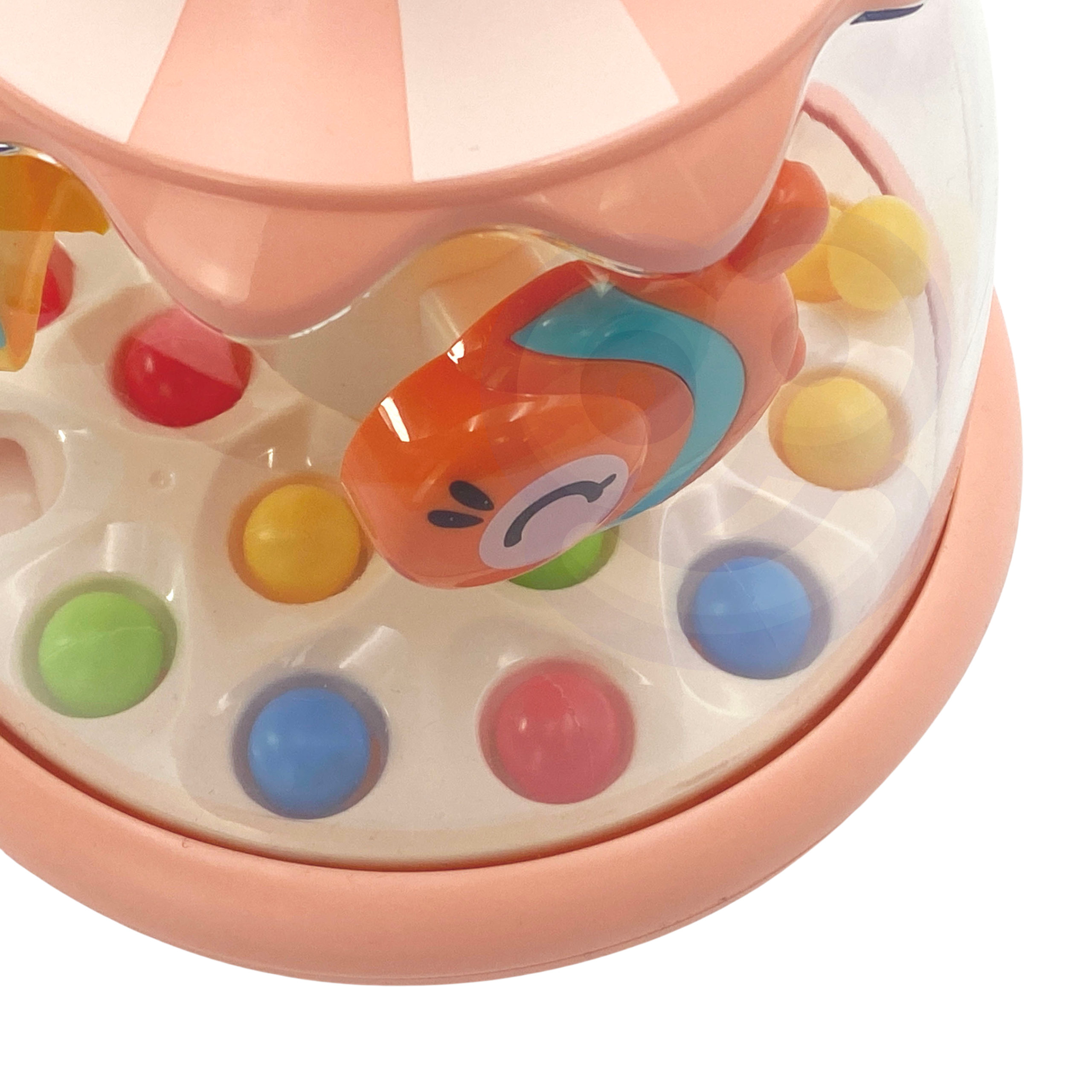 WOOPIE BABY Colorful Animals Pink Spinning Top with Balls Carousel - Slika 5