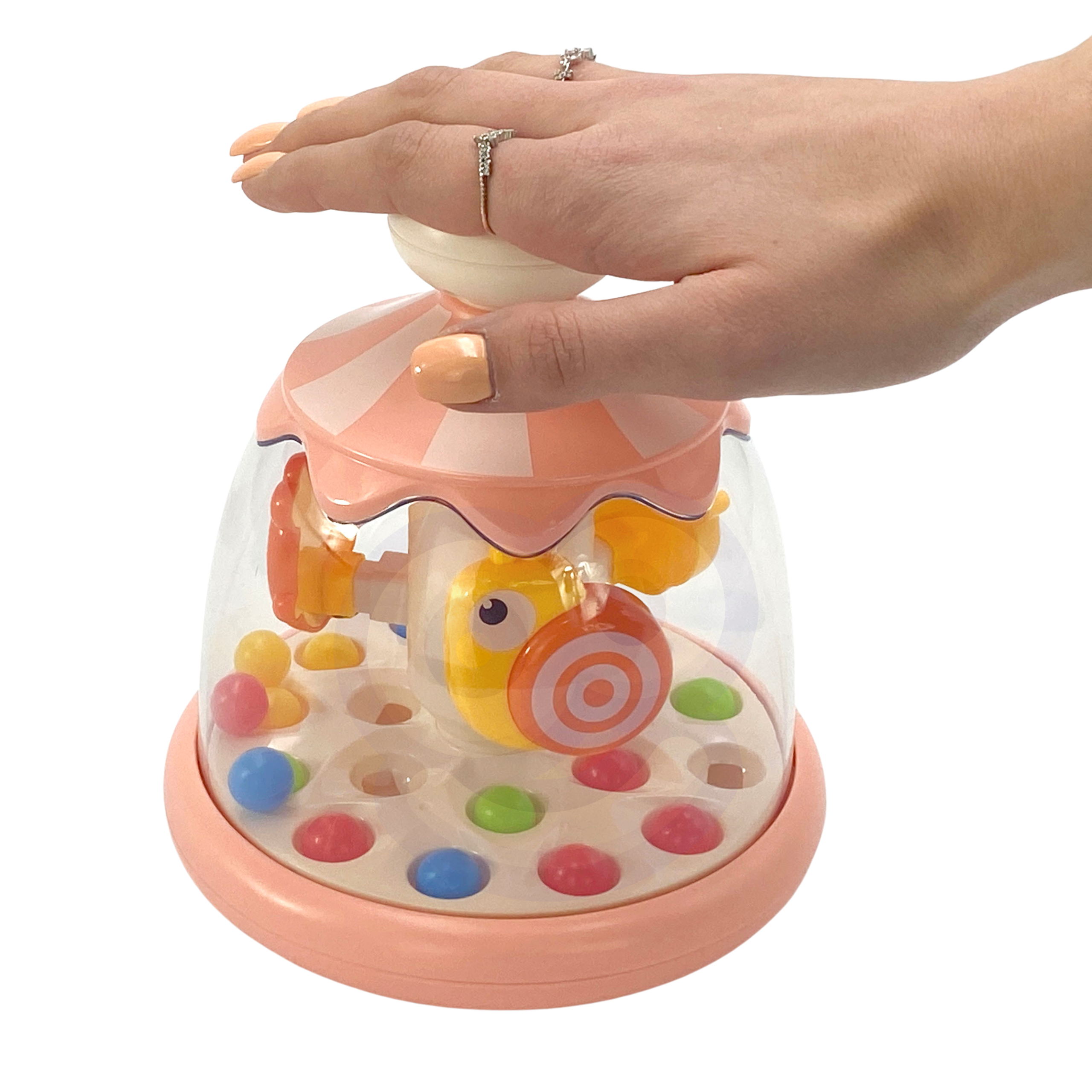 WOOPIE BABY Colorful Animals Pink Spinning Top with Balls Carousel - Slika 6