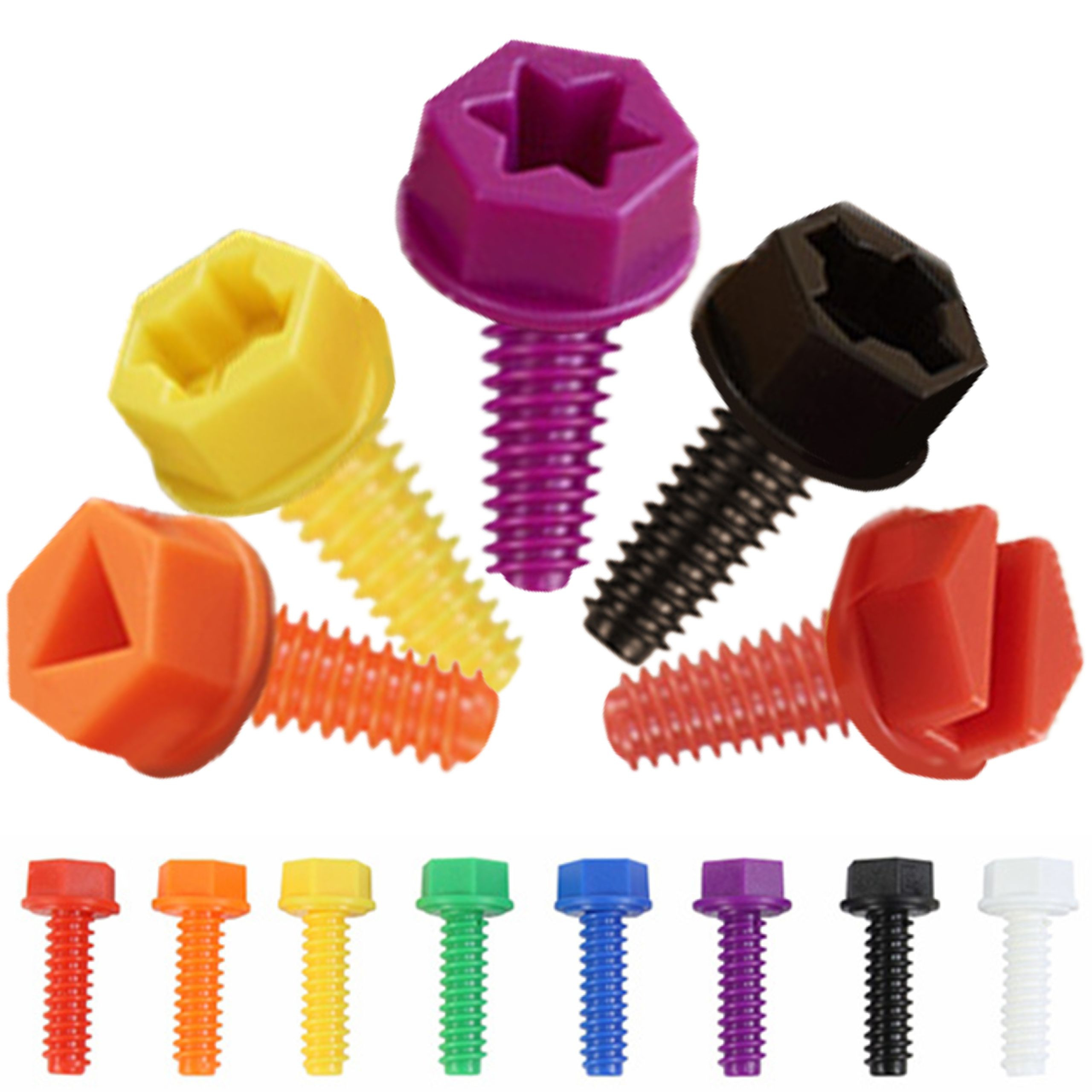 MASTERKIDZ Colorful Screws 5 Shapes for STEM Creative Board 512 Pieces Mix Colors