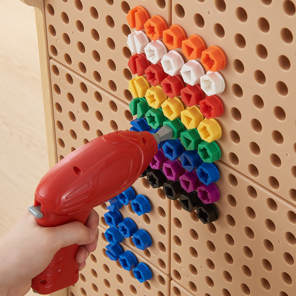 MASTERKIDZ Colorful Screws 5 Shapes for STEM Creative Board 512 Pieces Mix Colors - Slika 6