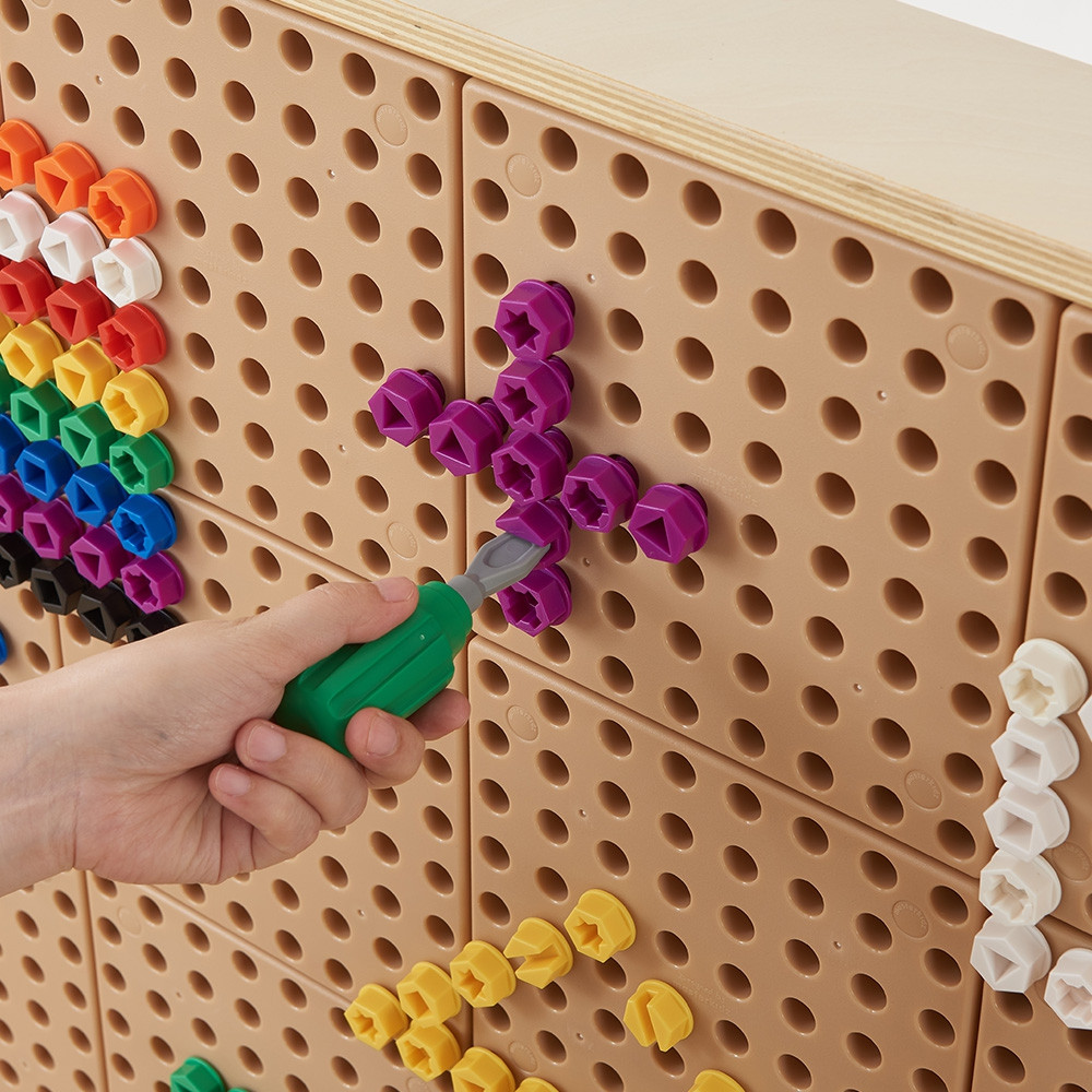 MASTERKIDZ Colorful Screws 5 Shapes for STEM Creative Board 512 Pieces Mix Colors - Slika 7