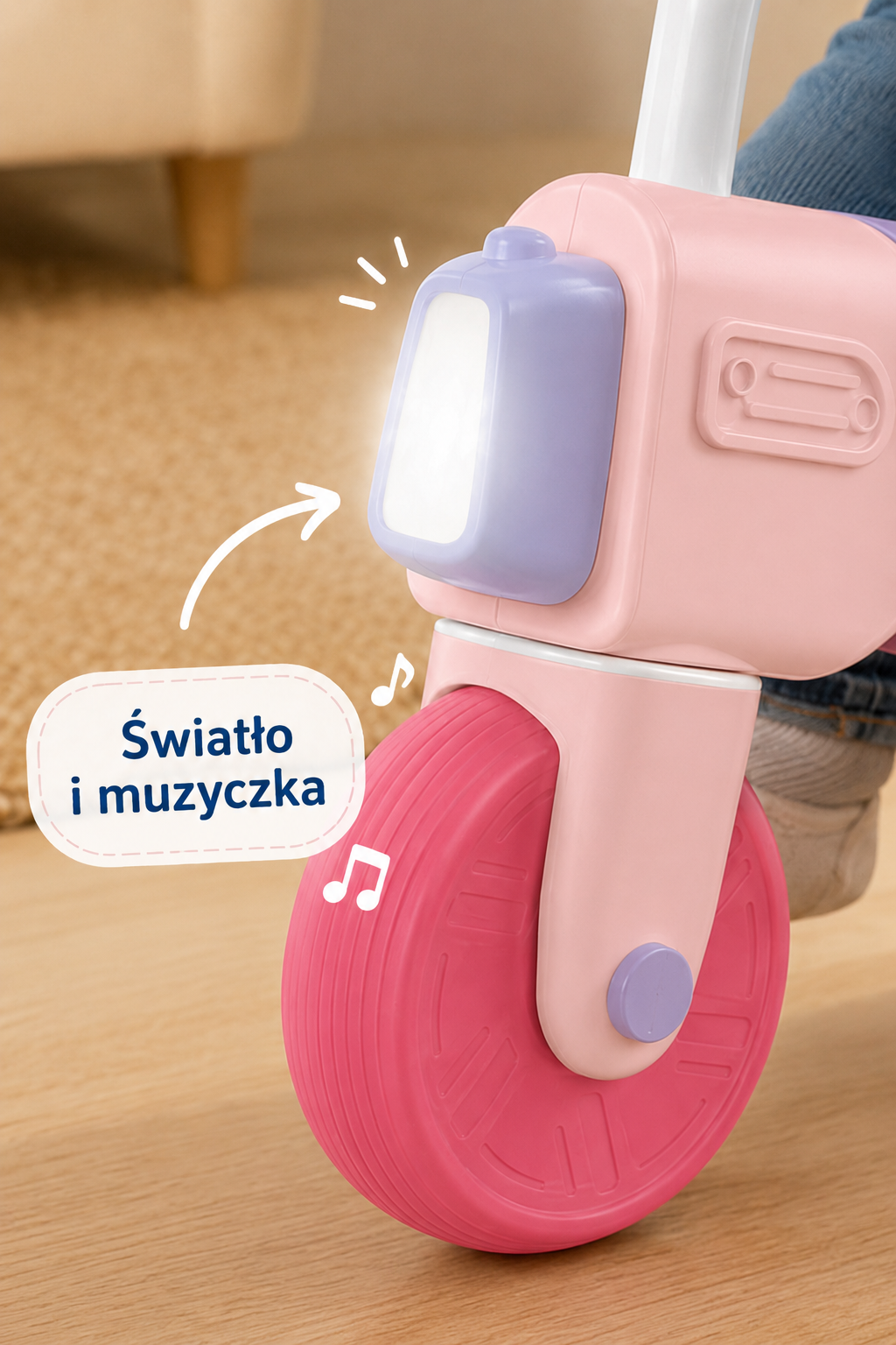 WOOPIE Balance Bike Ride-On Sound 18m+ Pink - Slika 5