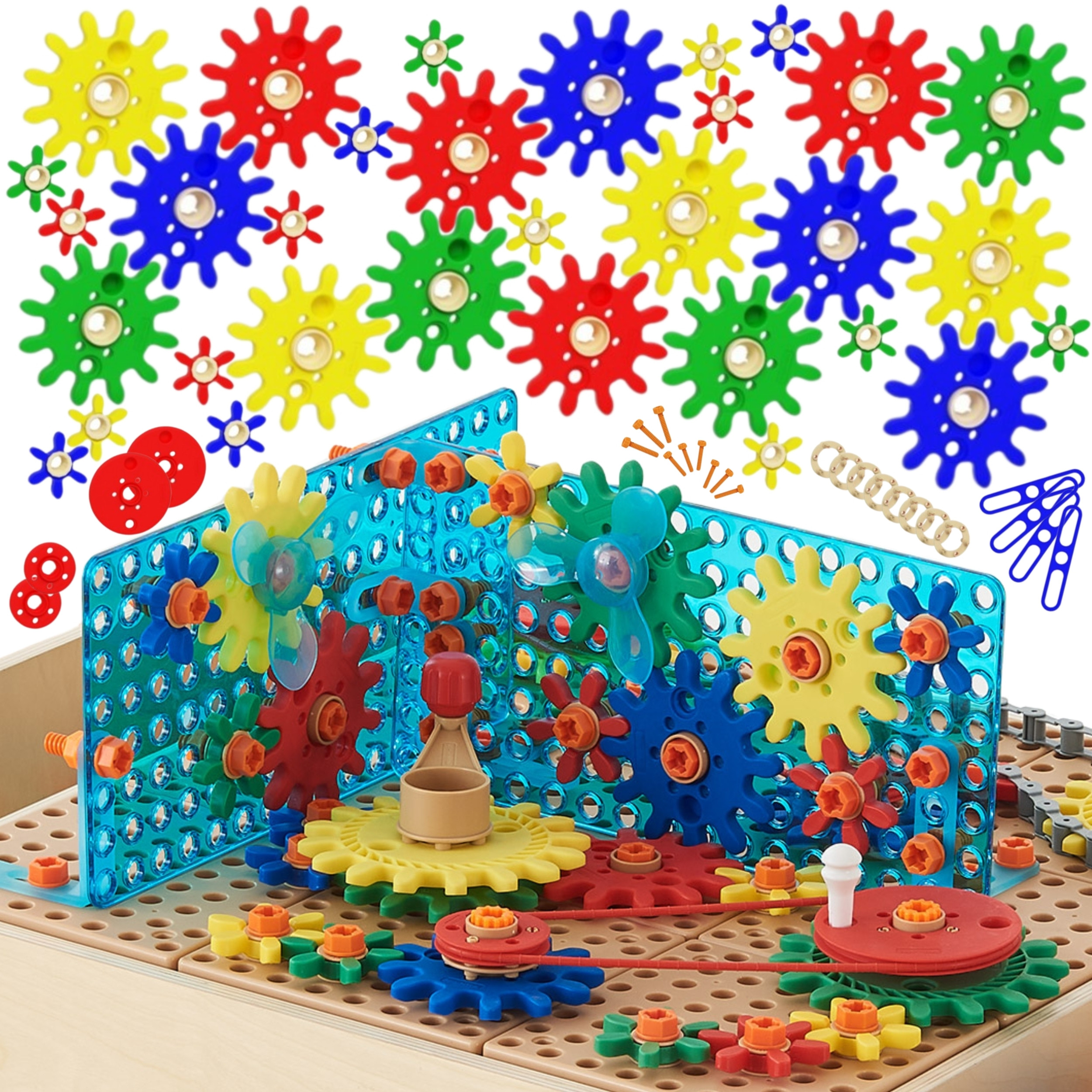 MASTERKIDZ Mixed Gears Accessory Set for STEM Wall Panels 198 pcs.