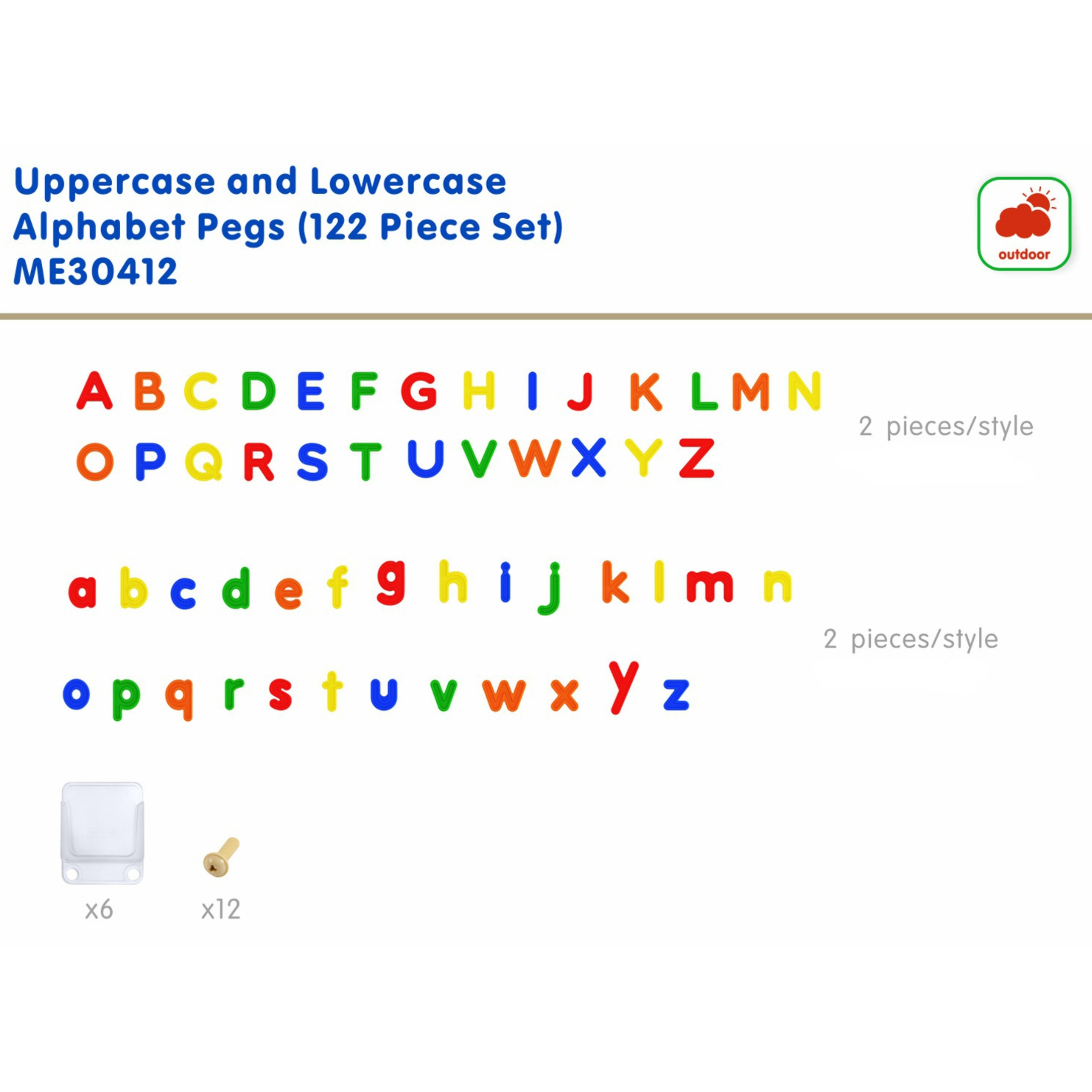 MASTERKIDZ Alphabet Letter Set (Capital and Small) for STEM Wall Panels 122 pcs. - Slika 7