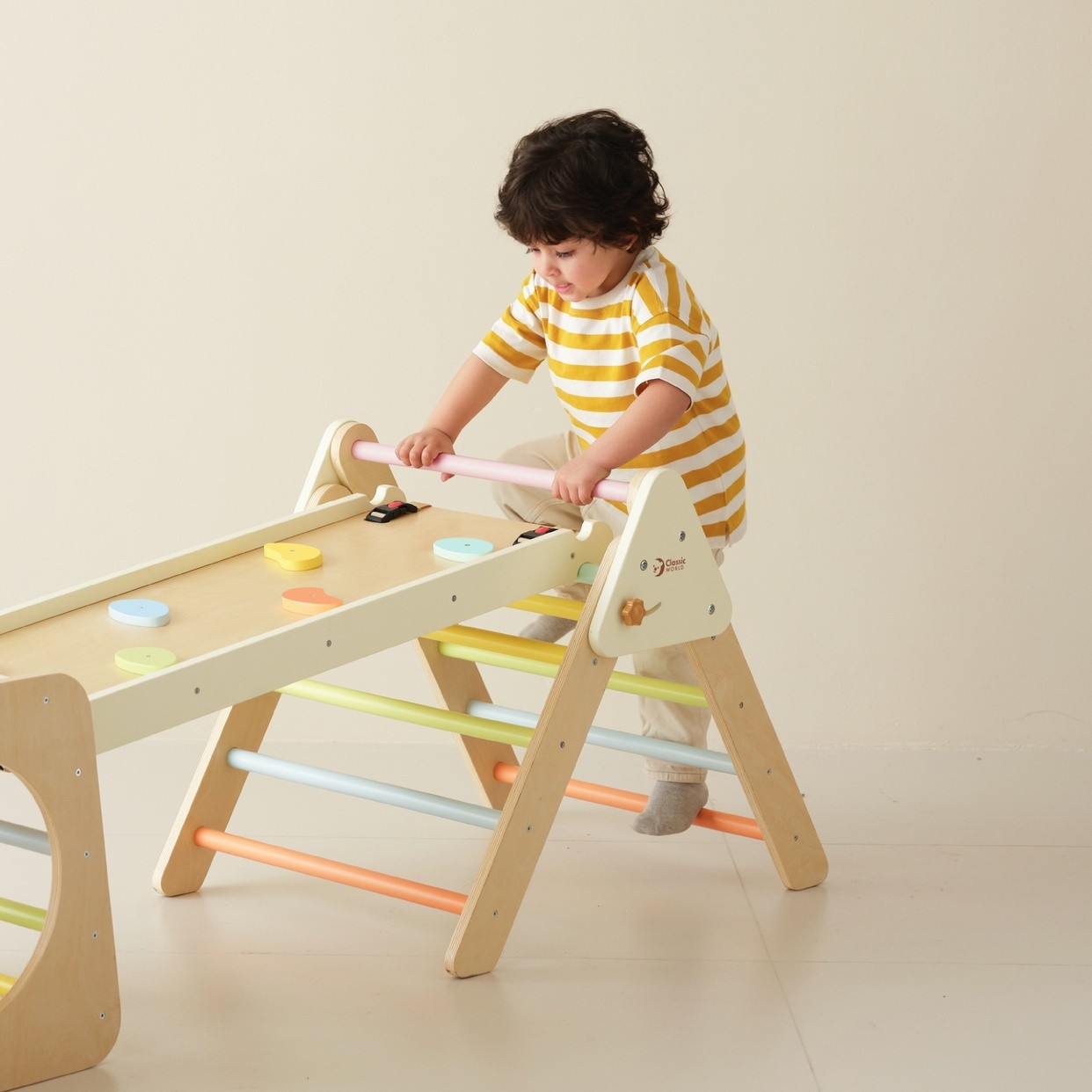 CLASSIC WORLD Wooden Climbing Triangle Montessori Set 5 in 1 - Playground Indoor Gym for Children - Slika 2