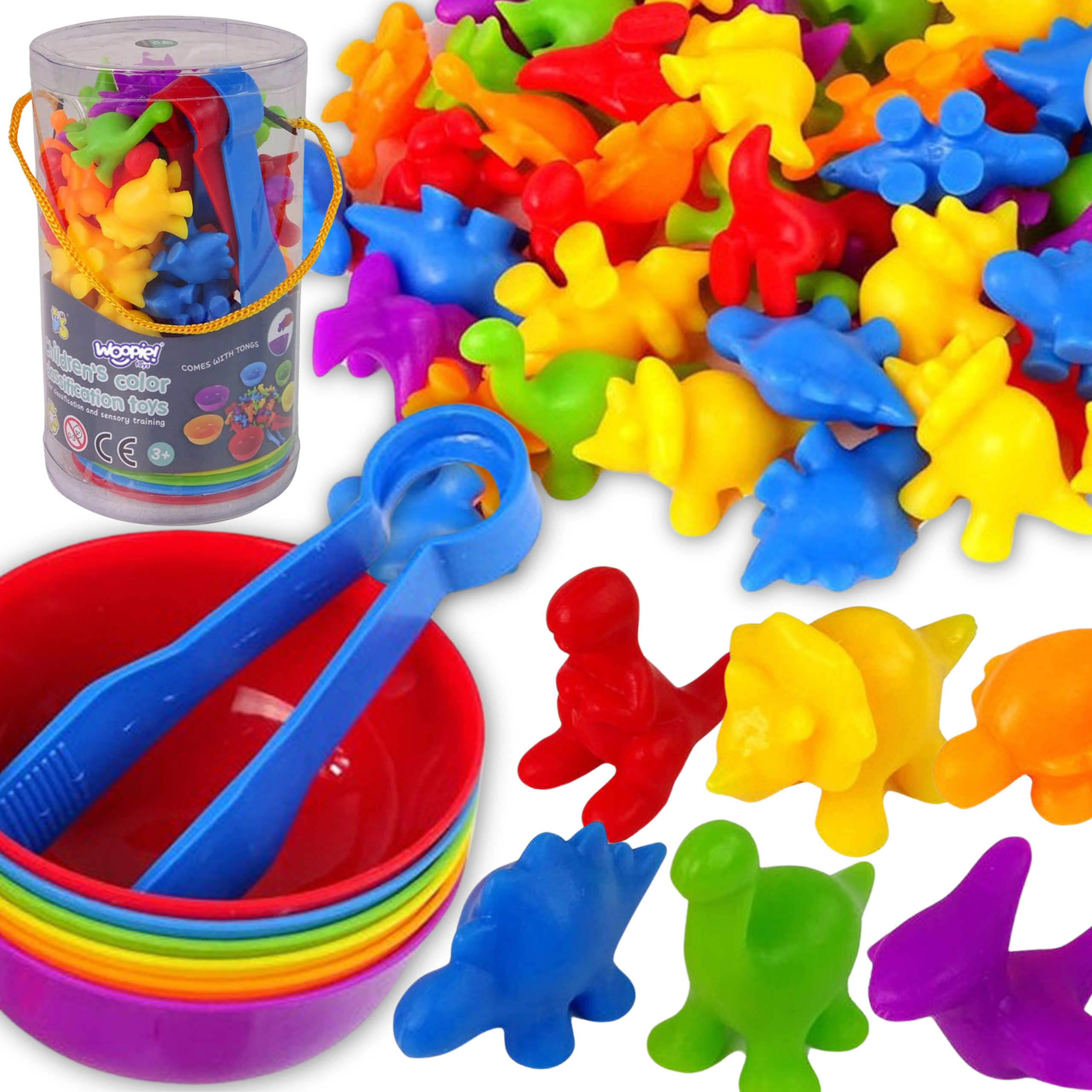 WOOPIE Montessori Educational Game Color Sorter Dinosaurs 56 pcs.