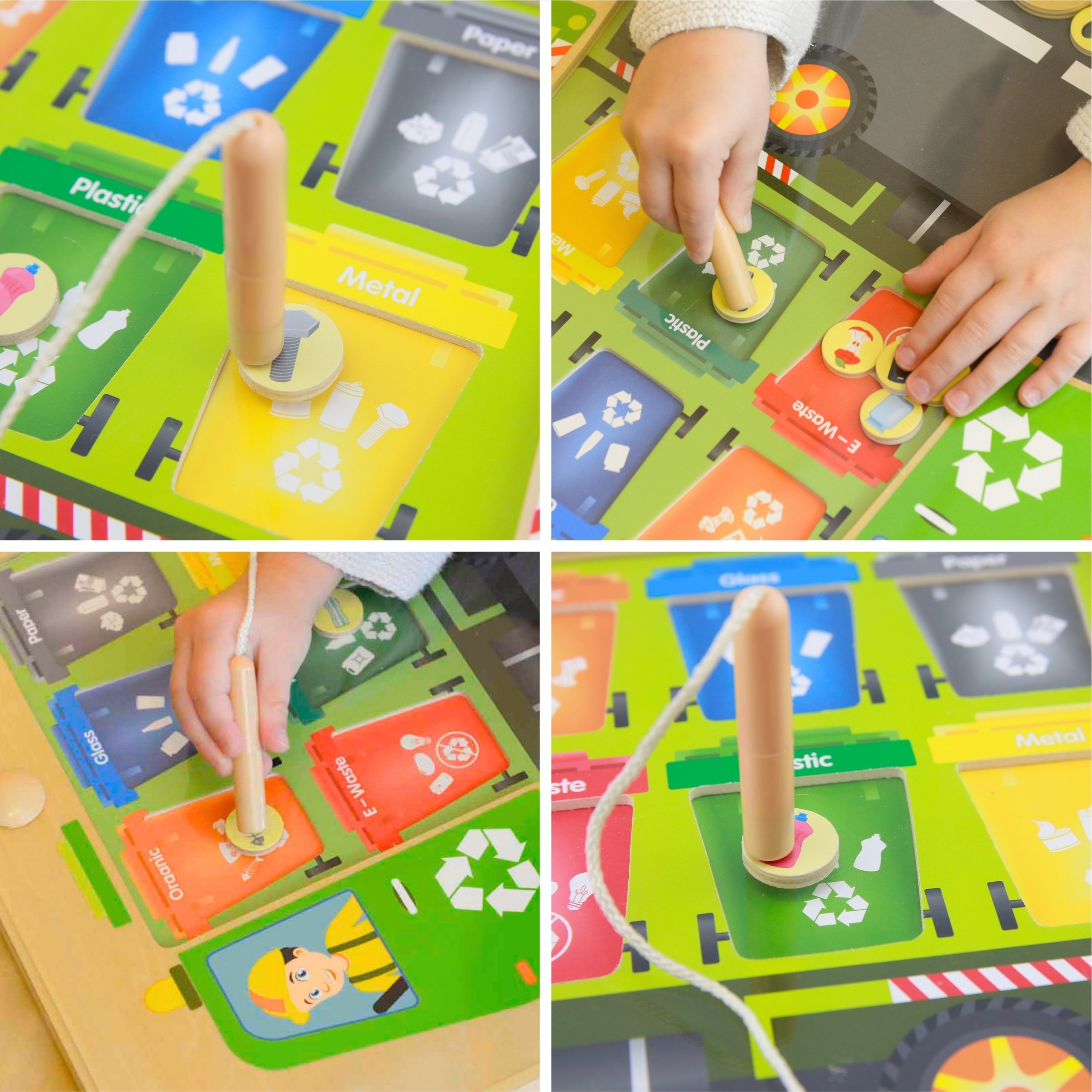MASTERKIDZ magnetska ploča Waste Sorting Montessori Recycling kamion - Slika 5