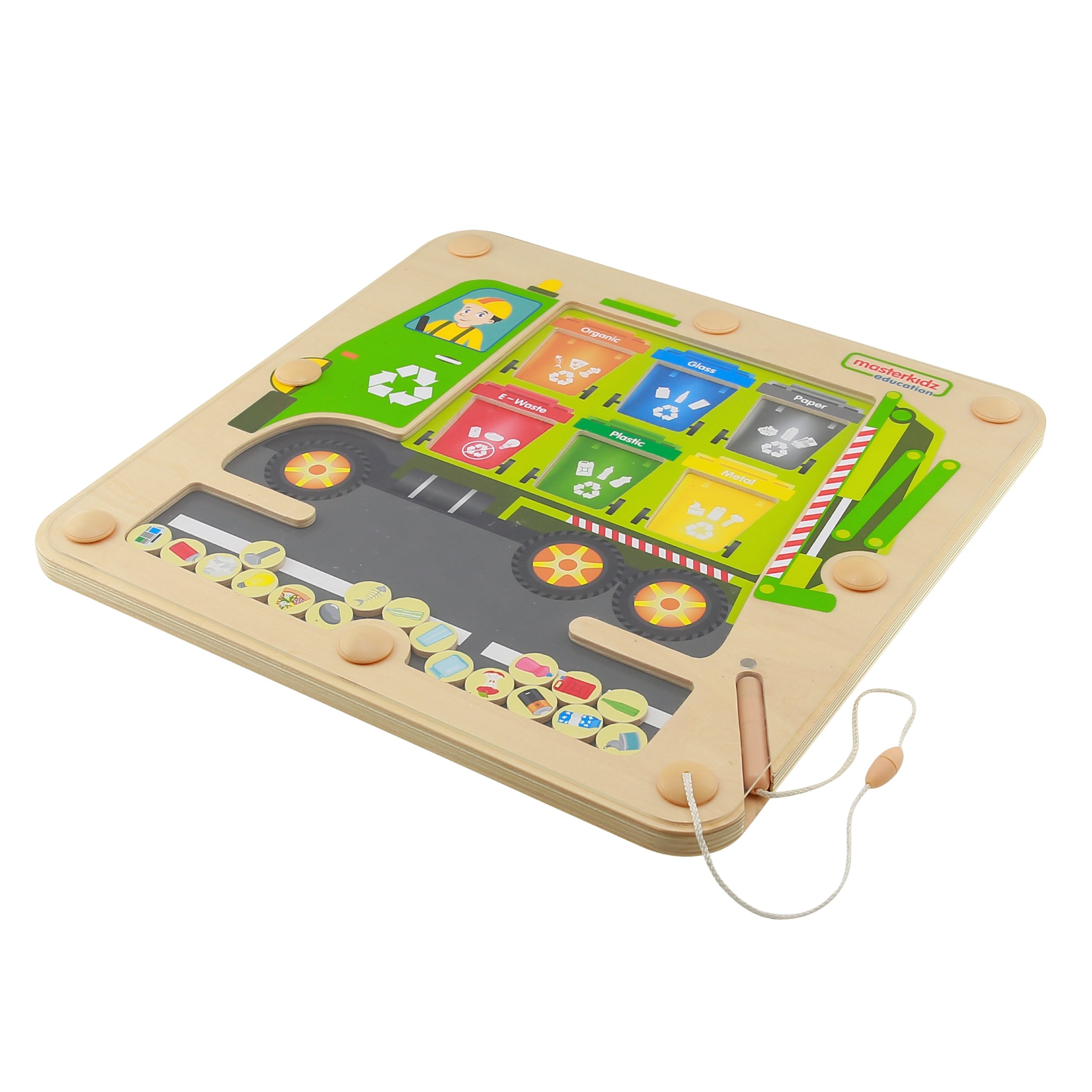 MASTERKIDZ magnetska ploča Waste Sorting Montessori Recycling kamion - Slika 7