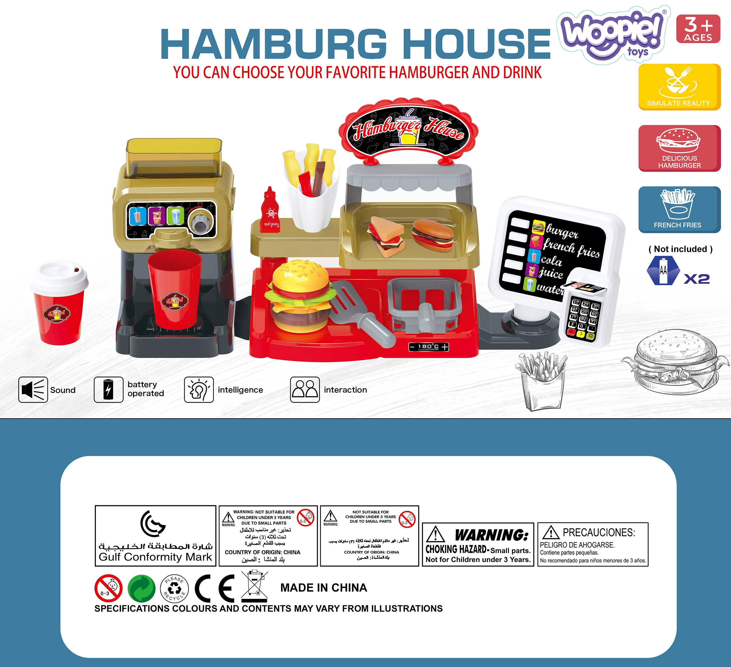 WOOPIE Fast Food XXL Shop Restaurant Cashier + Beverage Distributor - Slika 7