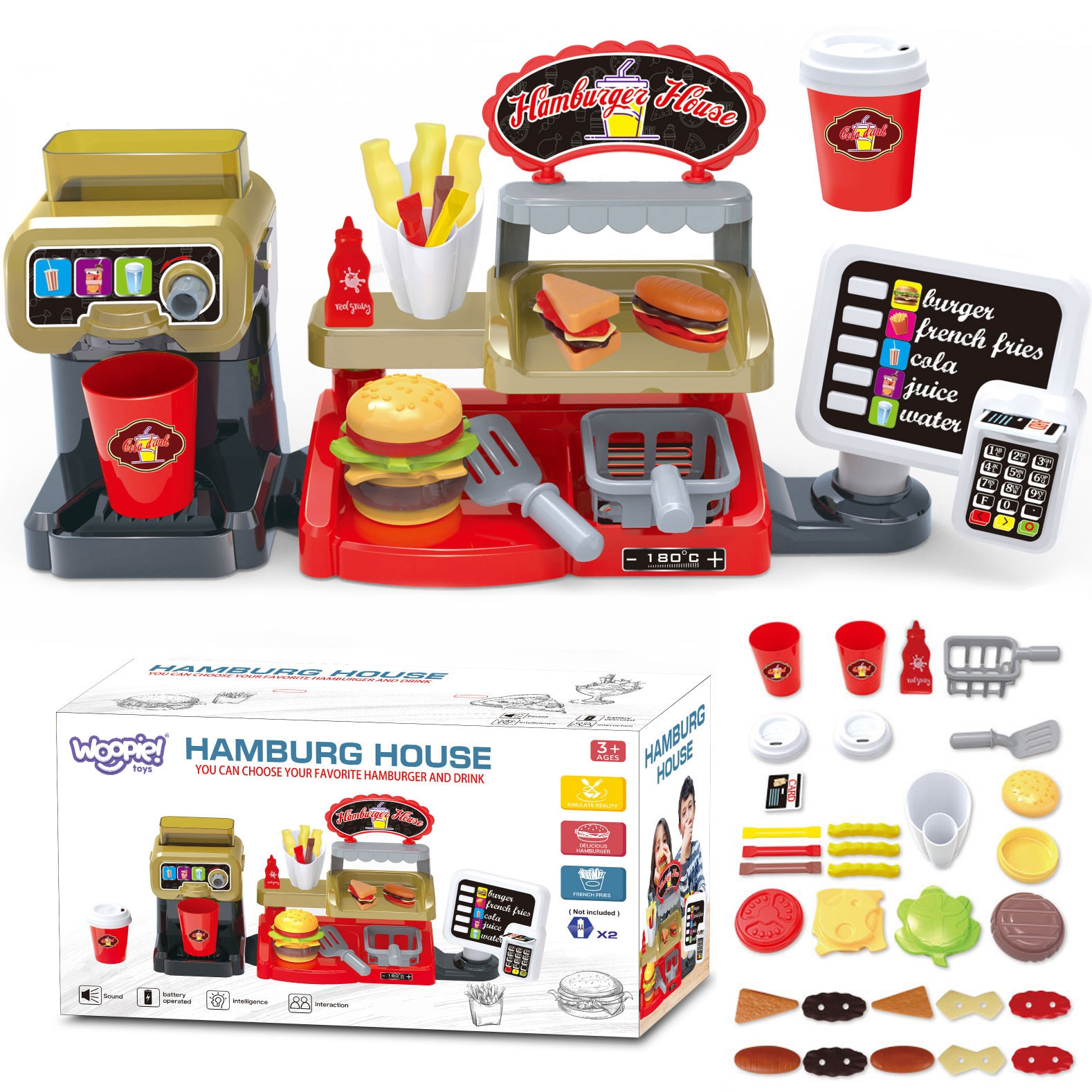 WOOPIE Fast Food XXL Shop Restaurant Cashier + Beverage Distributor - Slika 8