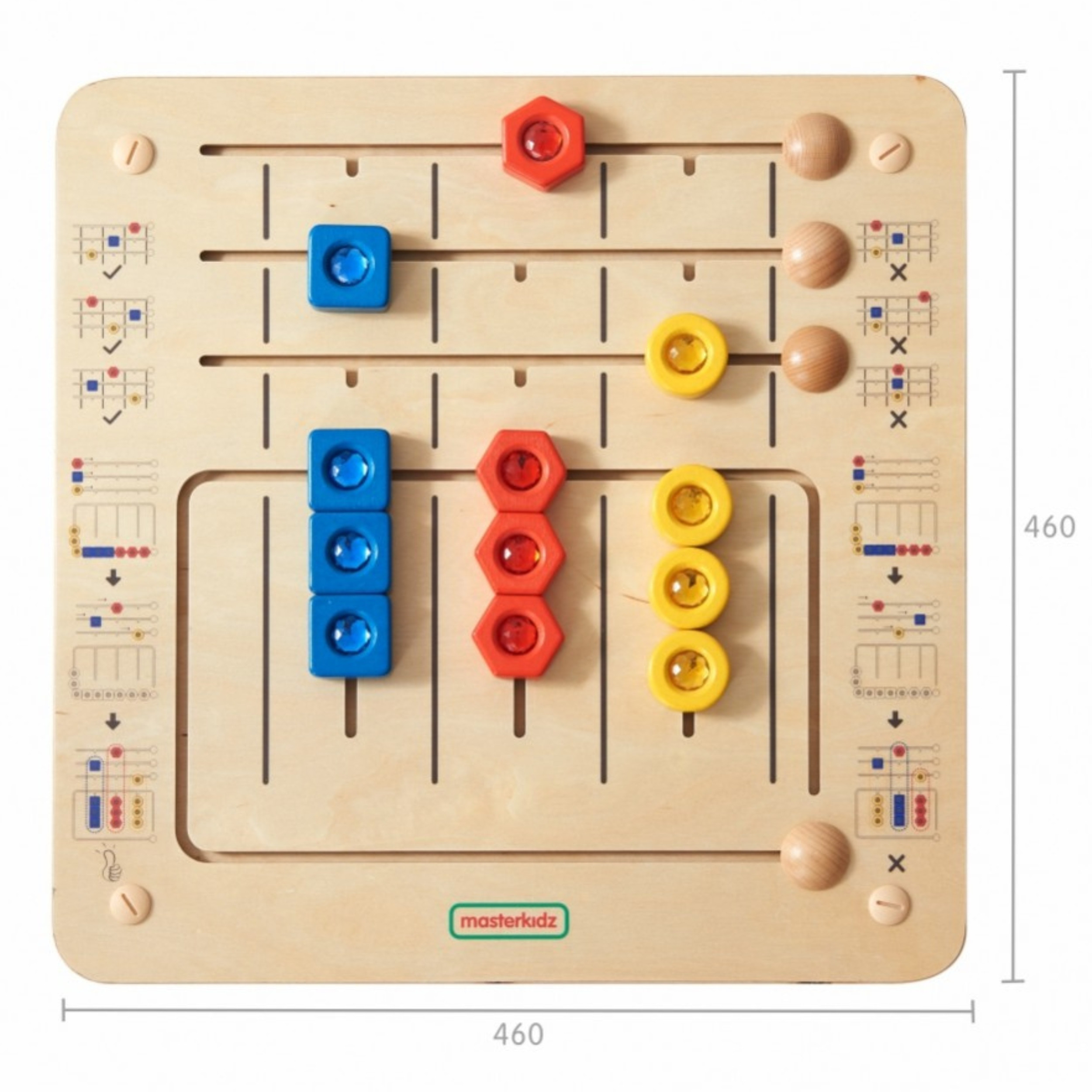 MASTERKIDZ Diamond Sorting Puzzle - Montessori Educational Wall Board - Slika 2