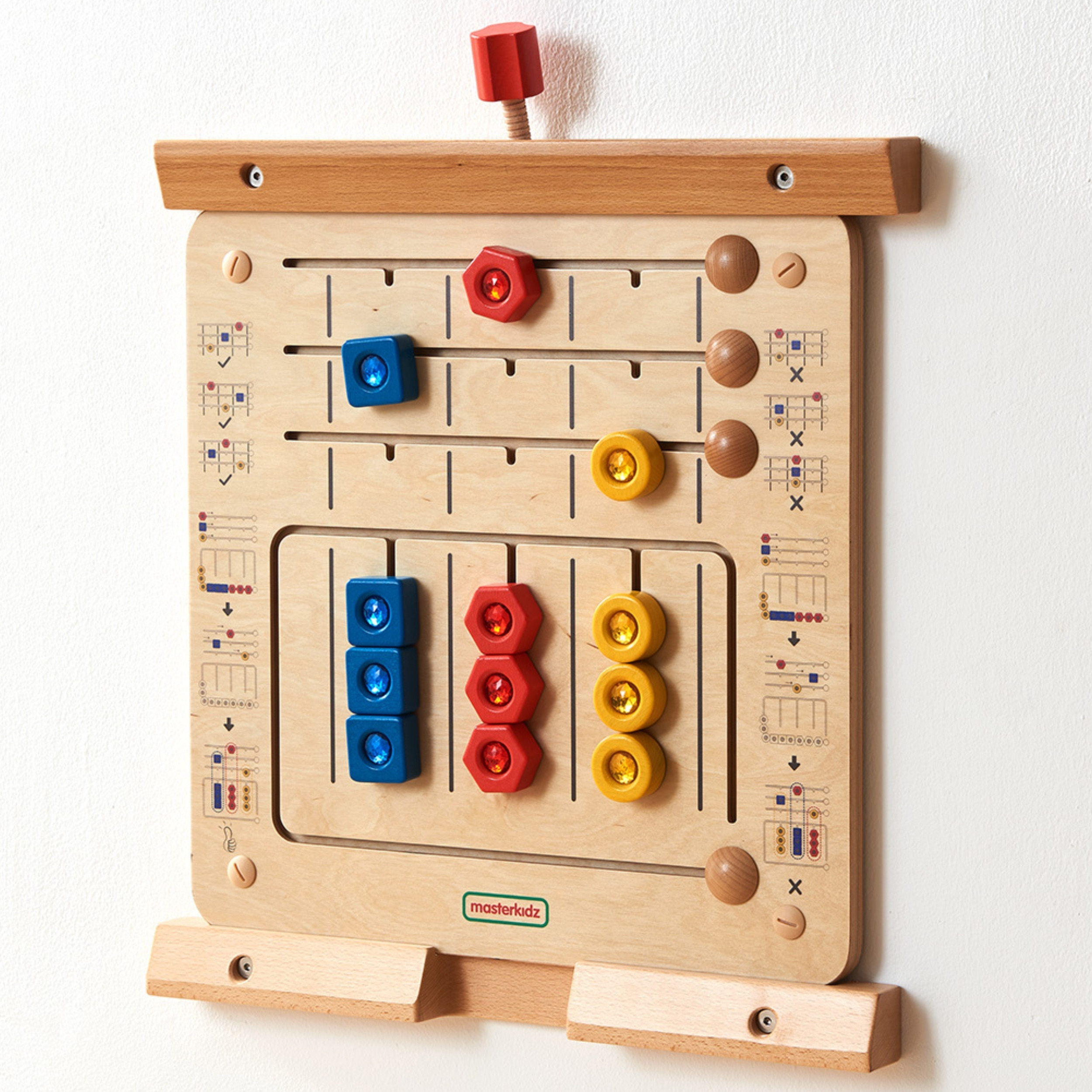 MASTERKIDZ Diamond Sorting Puzzle - Montessori Educational Wall Board - Slika 3