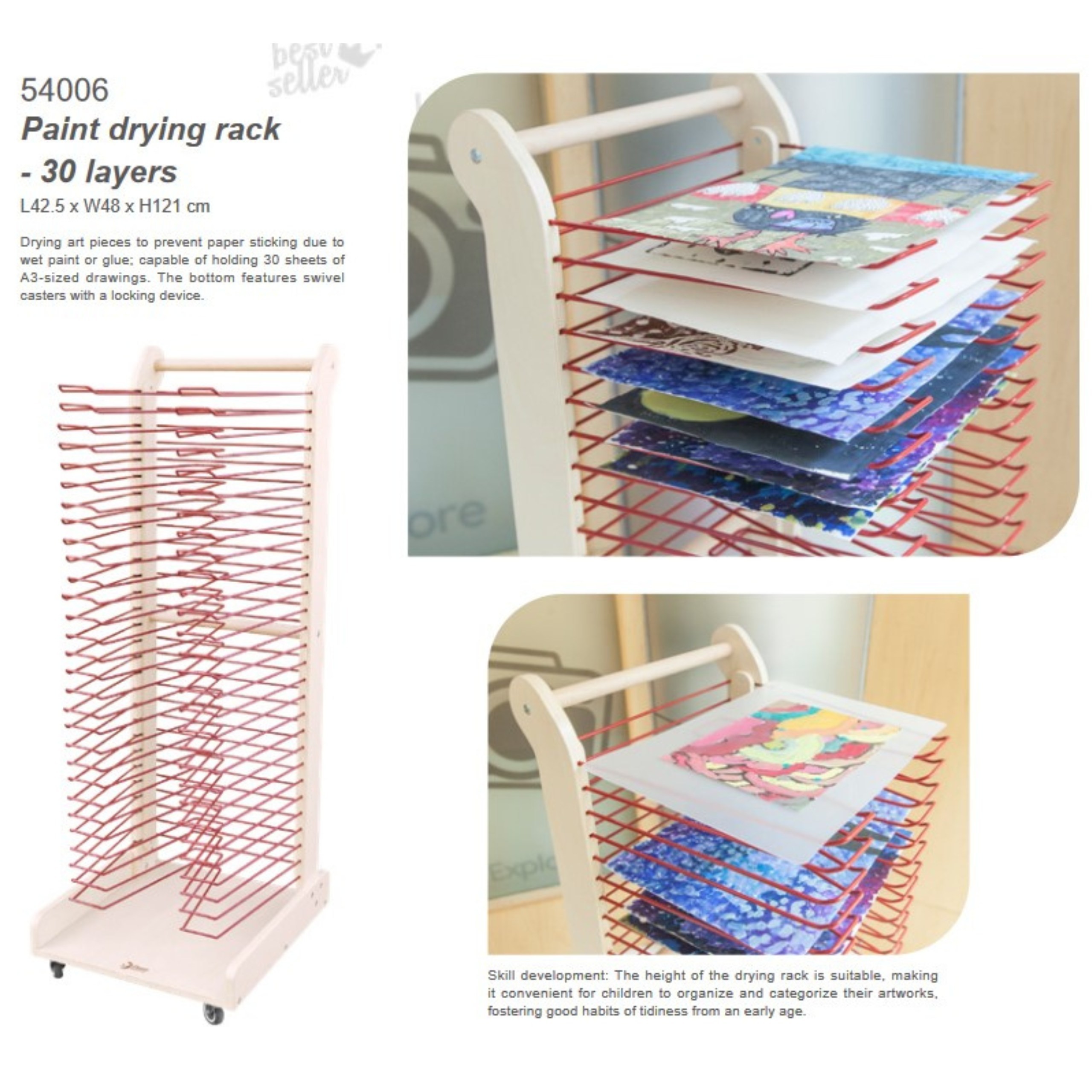 CLASSIC WORLD EDU Art Drying Rack - 30 Levels - Slika 3