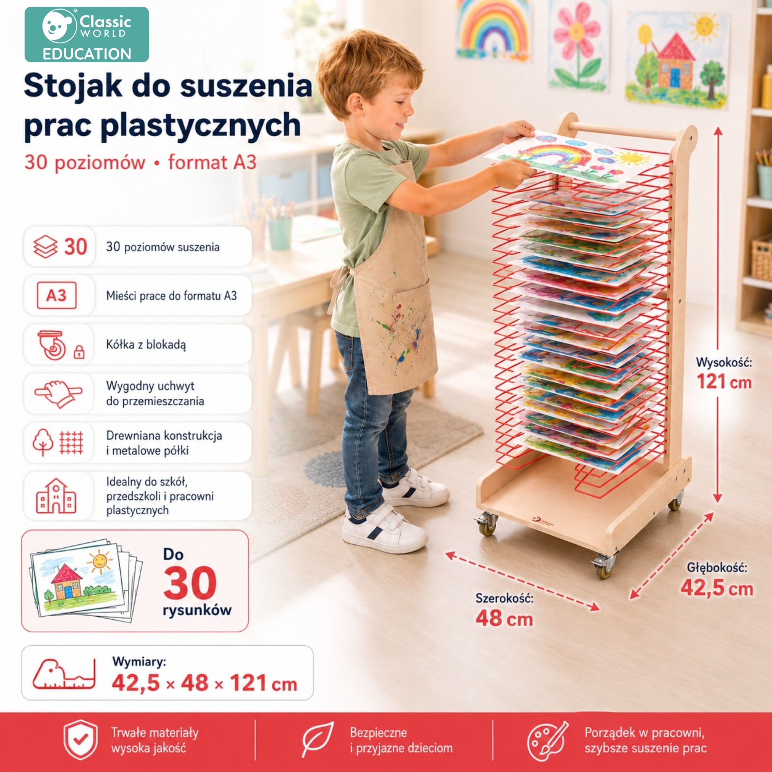 CLASSIC WORLD EDU Art Drying Rack - 30 Levels - Slika 6