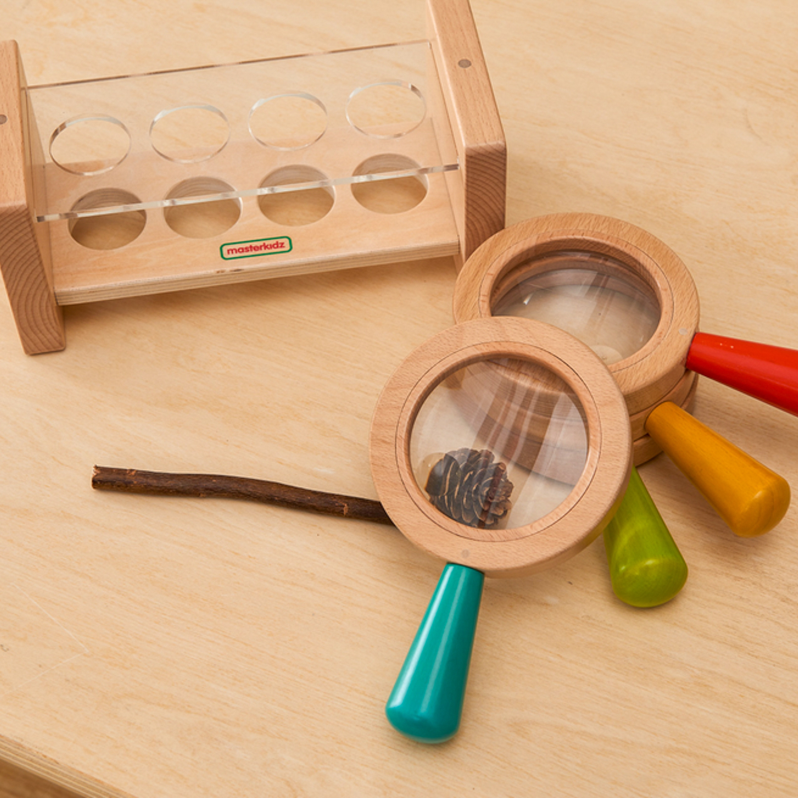 MASTERKIDZ Set of Wooden Magnifying Glasses with Container - Slika 3