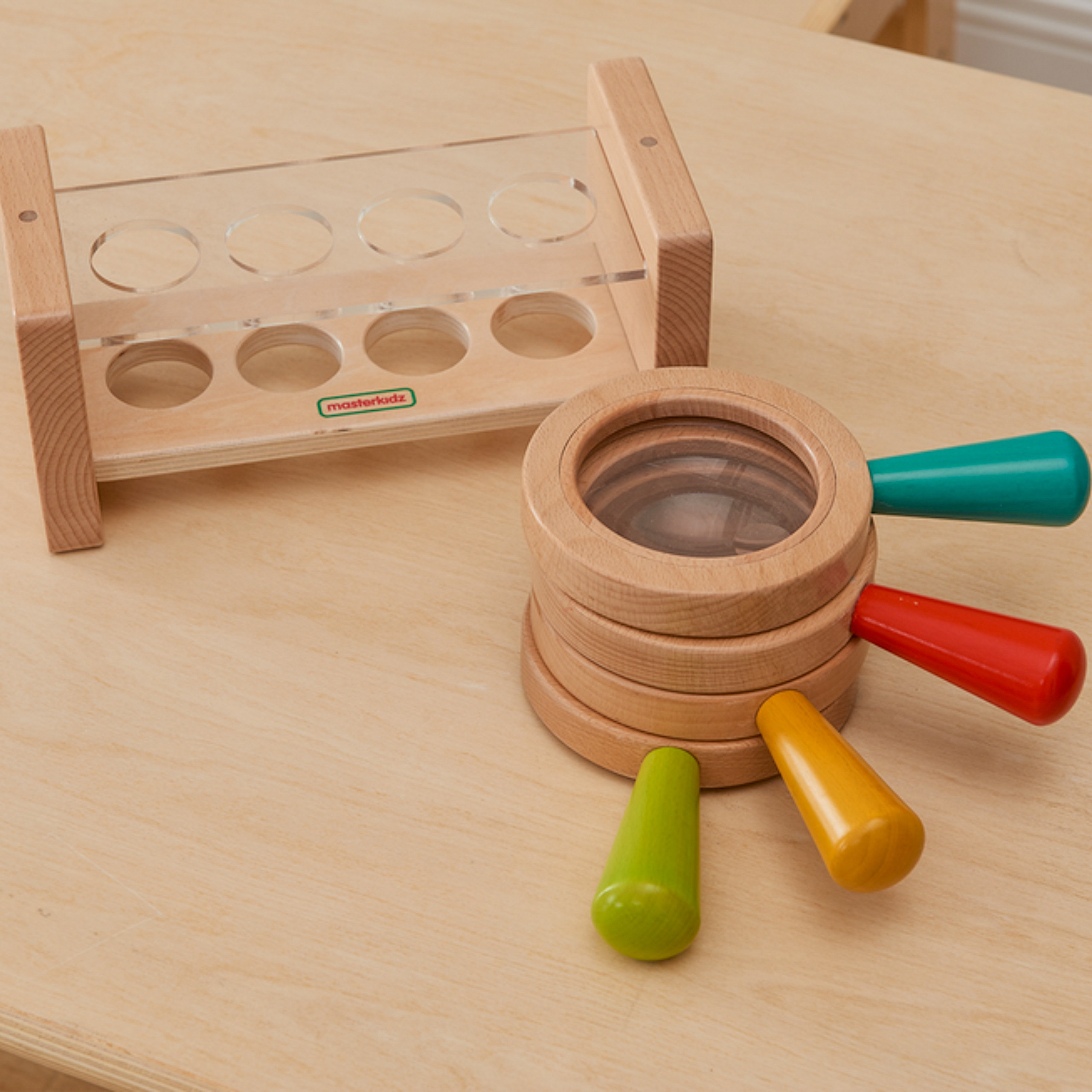 MASTERKIDZ Set of Wooden Magnifying Glasses with Container - Slika 4
