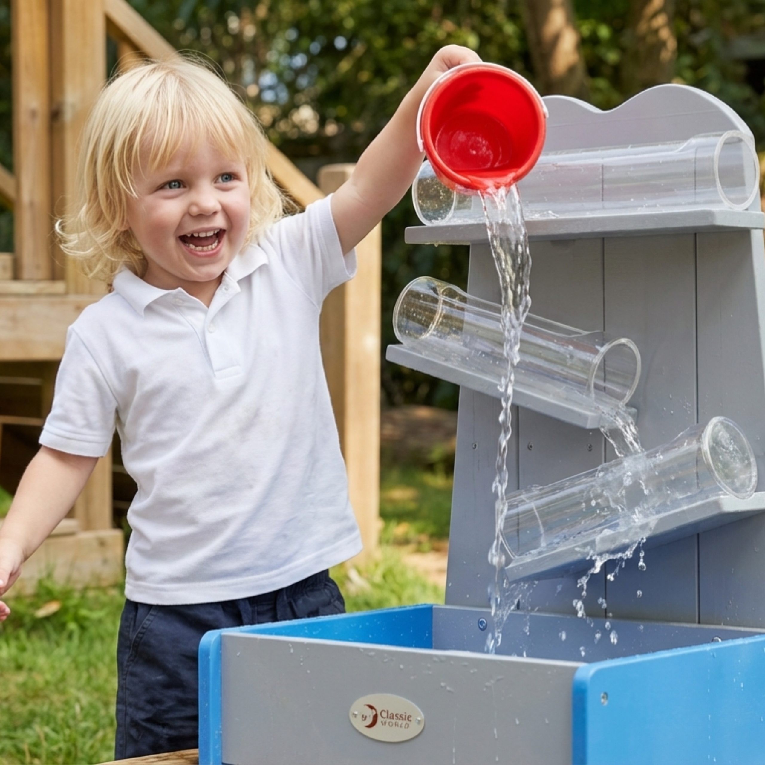 CLASSIC WORLD EDU Wooden Water Cascade Track with Pipes and Tank - Slika 2