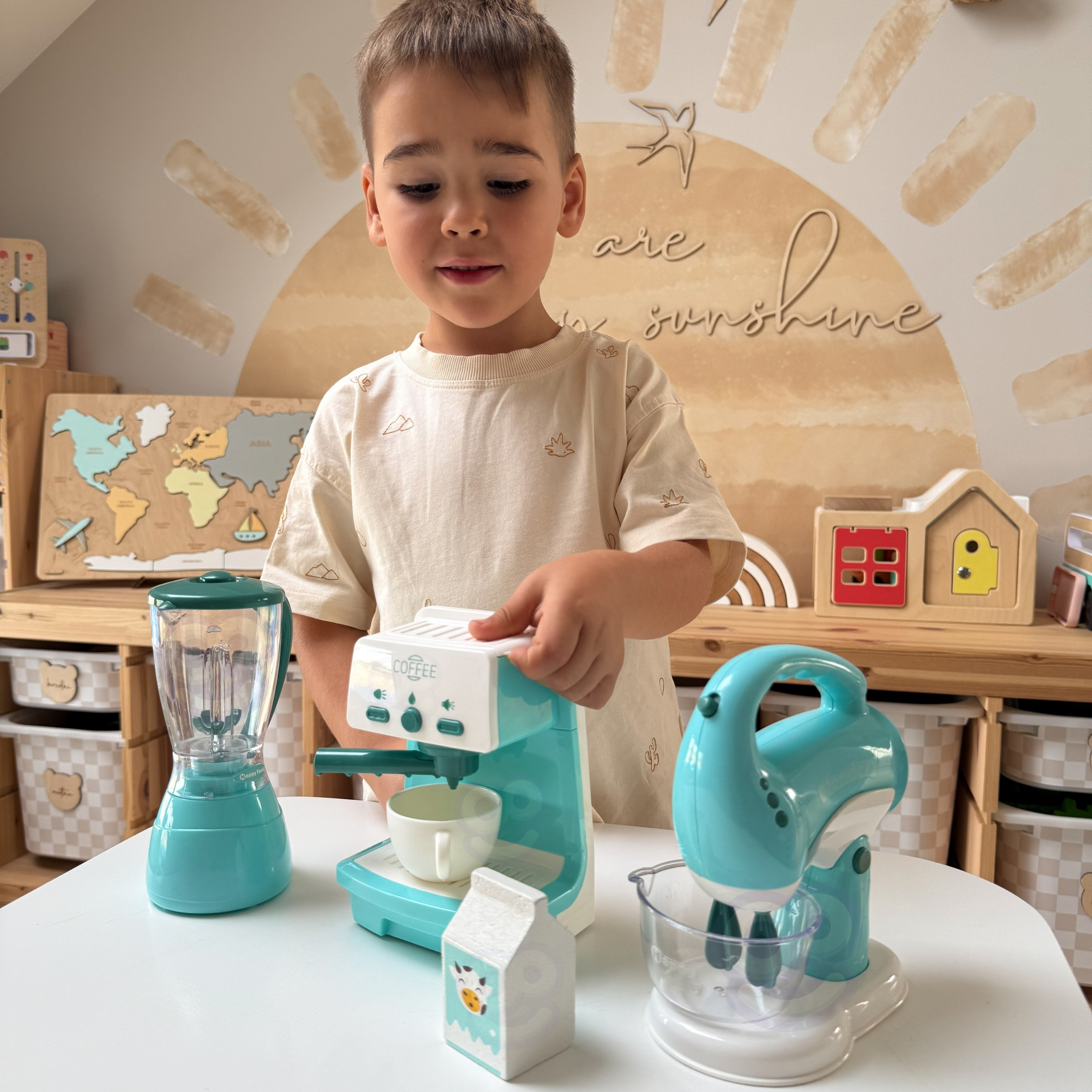 WOOPIE 3-in-1 Household Appliances Set: Coffee Maker, Mixer, Blender, Sound and Light Effects - Slika 2