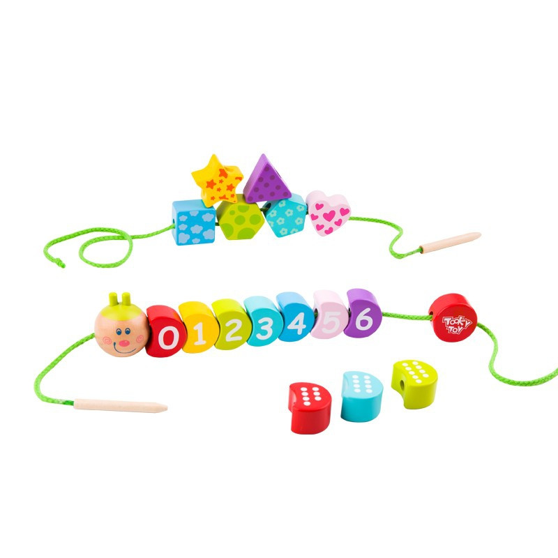 TOOKY drveni Threading kocke Caterpillar Learning Counting 20 dijelova - Slika 5