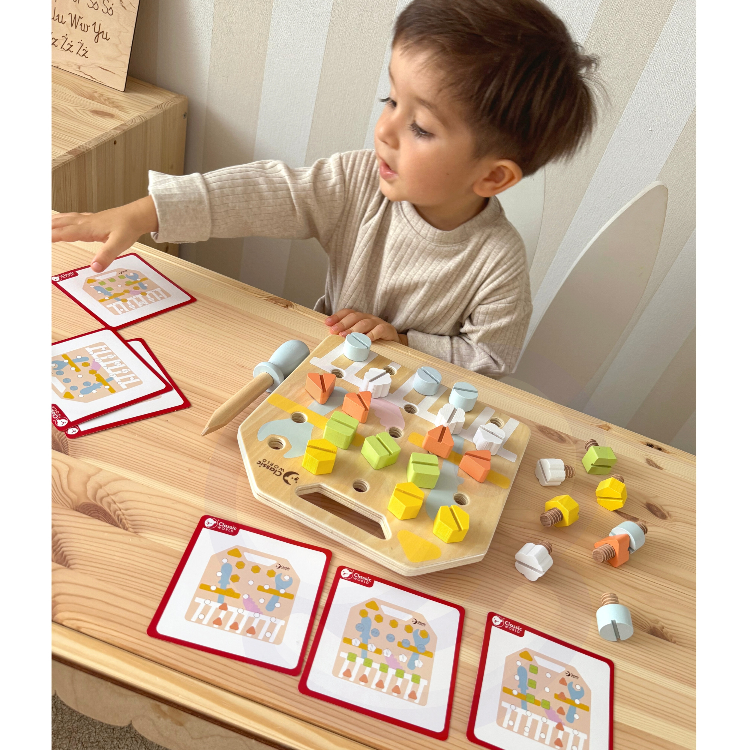 CLASSIC WORLD Wooden Manipulative Board Logic Puzzle - Slika 2