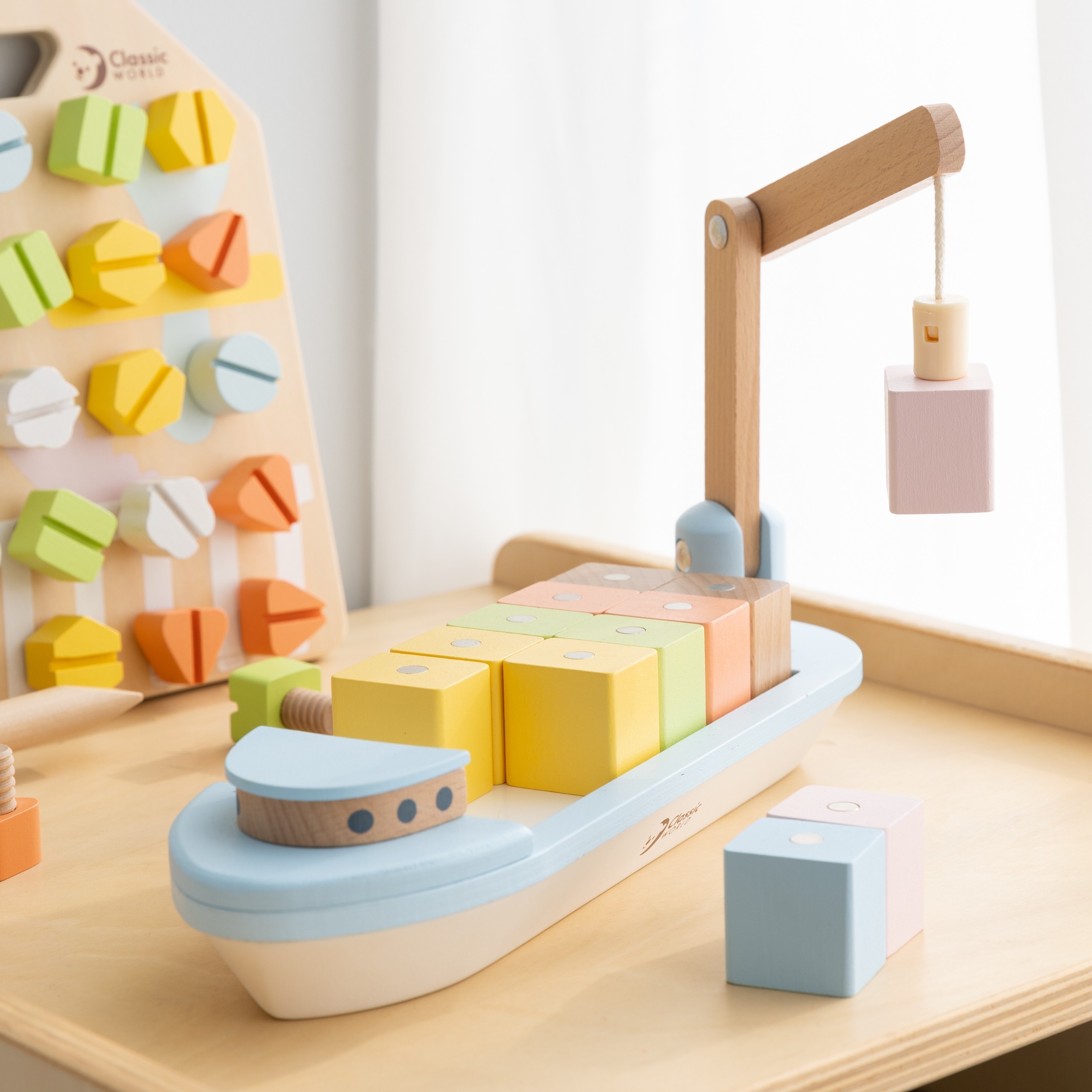 CLASSIC WORLD Wooden Block Stacking Ship 13 pcs. - Slika 2