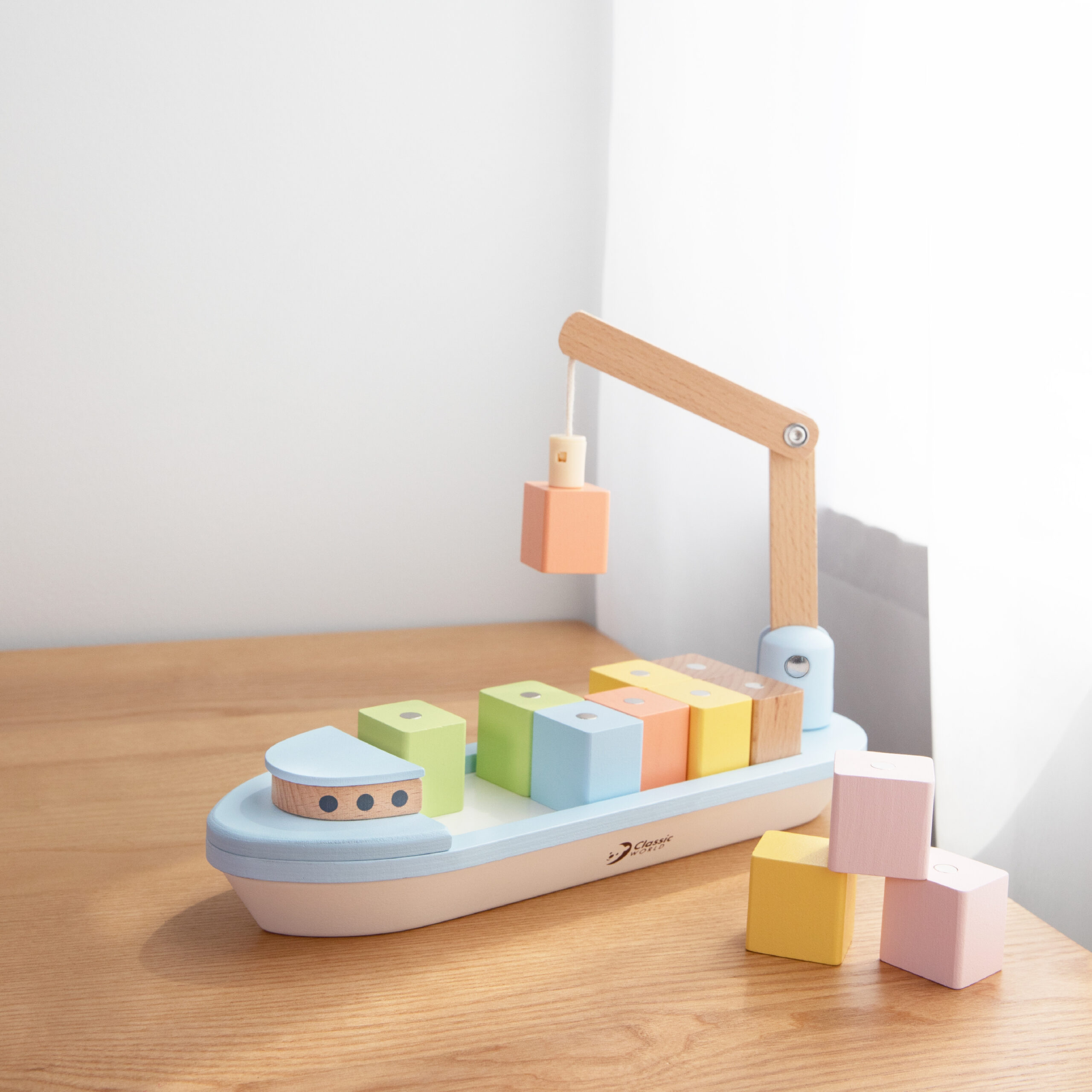 CLASSIC WORLD Wooden Block Stacking Ship 13 pcs. - Slika 3