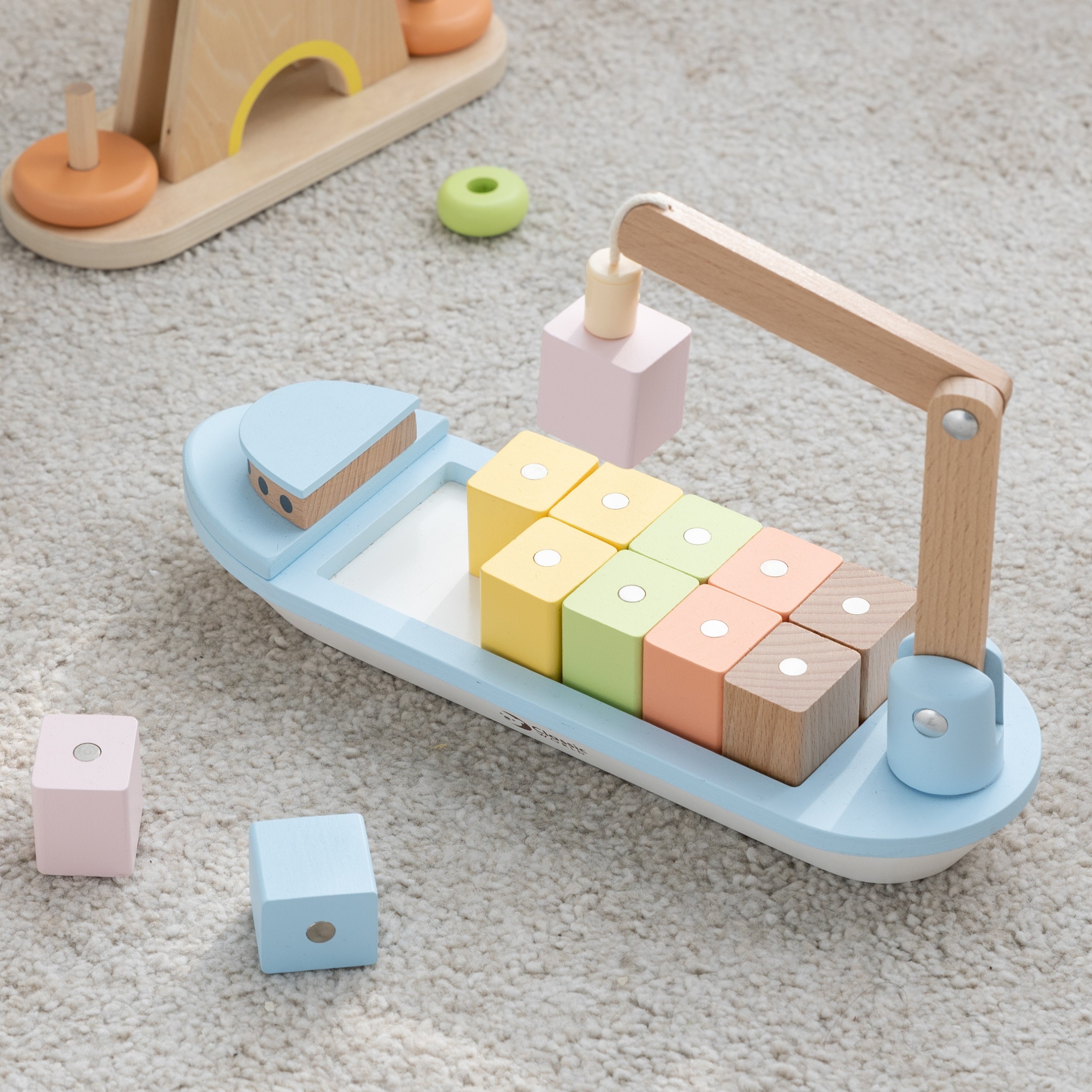 CLASSIC WORLD Wooden Block Stacking Ship 13 pcs. - Slika 5