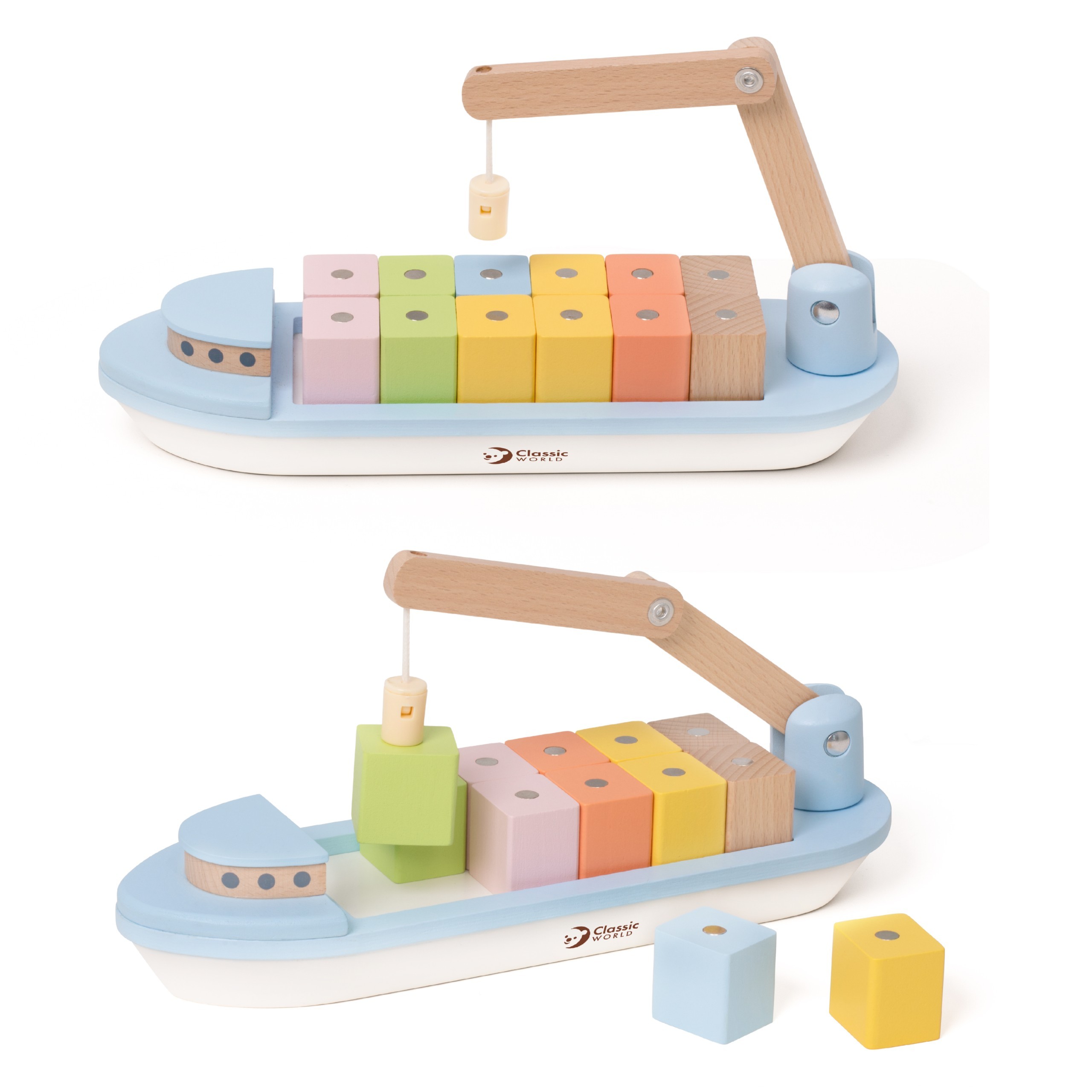 CLASSIC WORLD Wooden Block Stacking Ship 13 pcs. - Slika 8