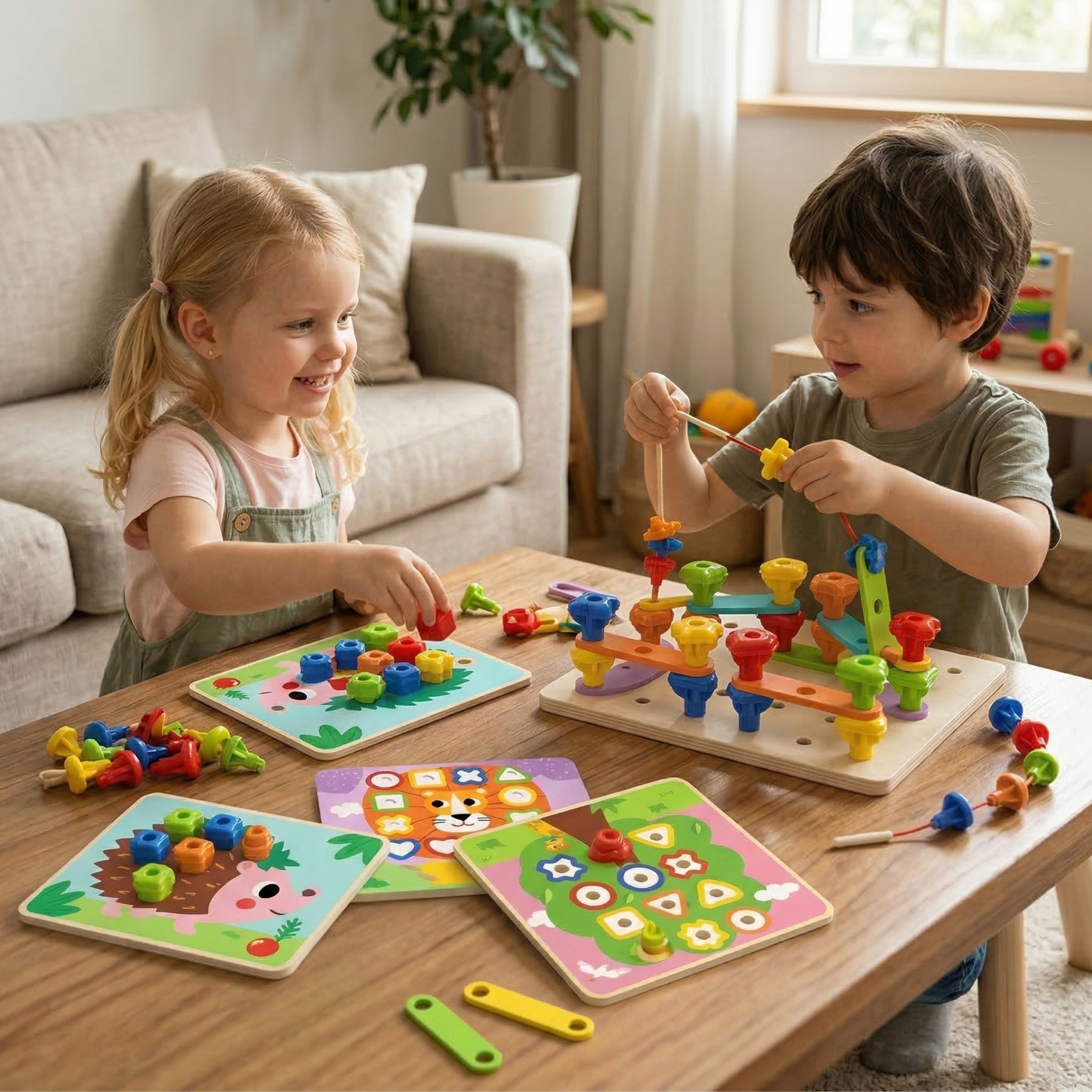 TOOKY igračka Multifunctional ploča set Colored Screws Learning Shapes - Slika 2