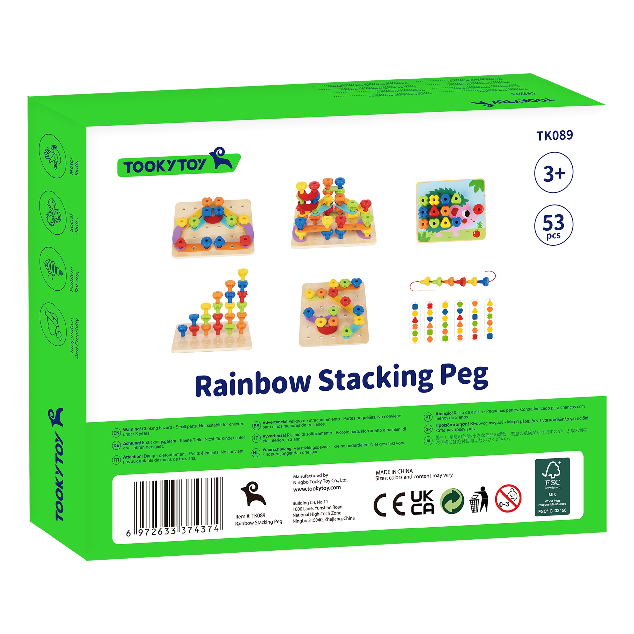 TOOKY igračka Multifunctional ploča set Colored Screws Learning Shapes - Slika 8