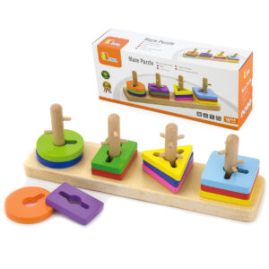 VIGA Drvene Montessori kocke za razvrstavanje oblika