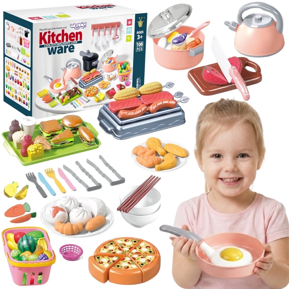 WOOPIE Kitchen Accessories Set Cooking Toy 108 pcs