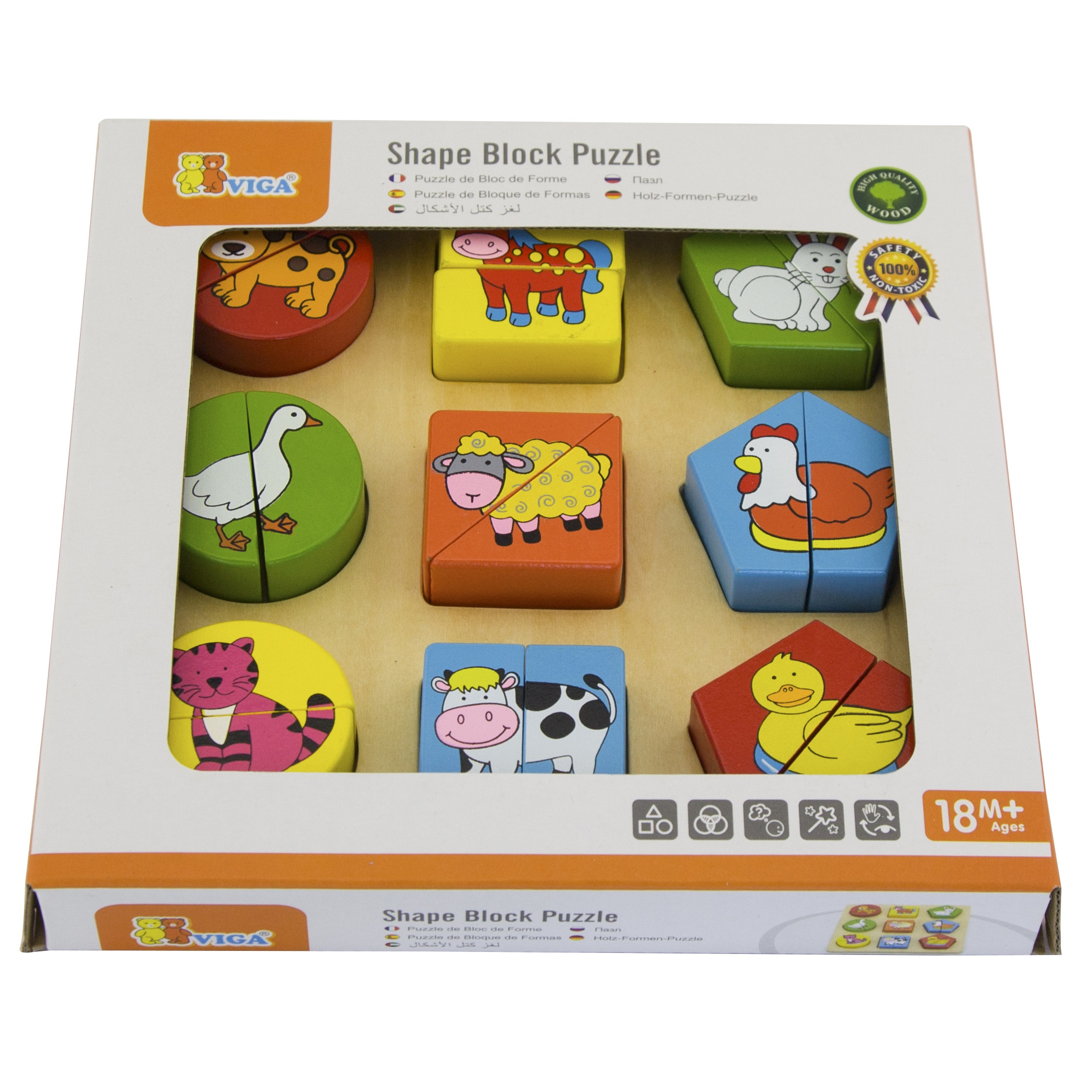 VIGA edukativni drveni životinja Puzzles - Slika 7