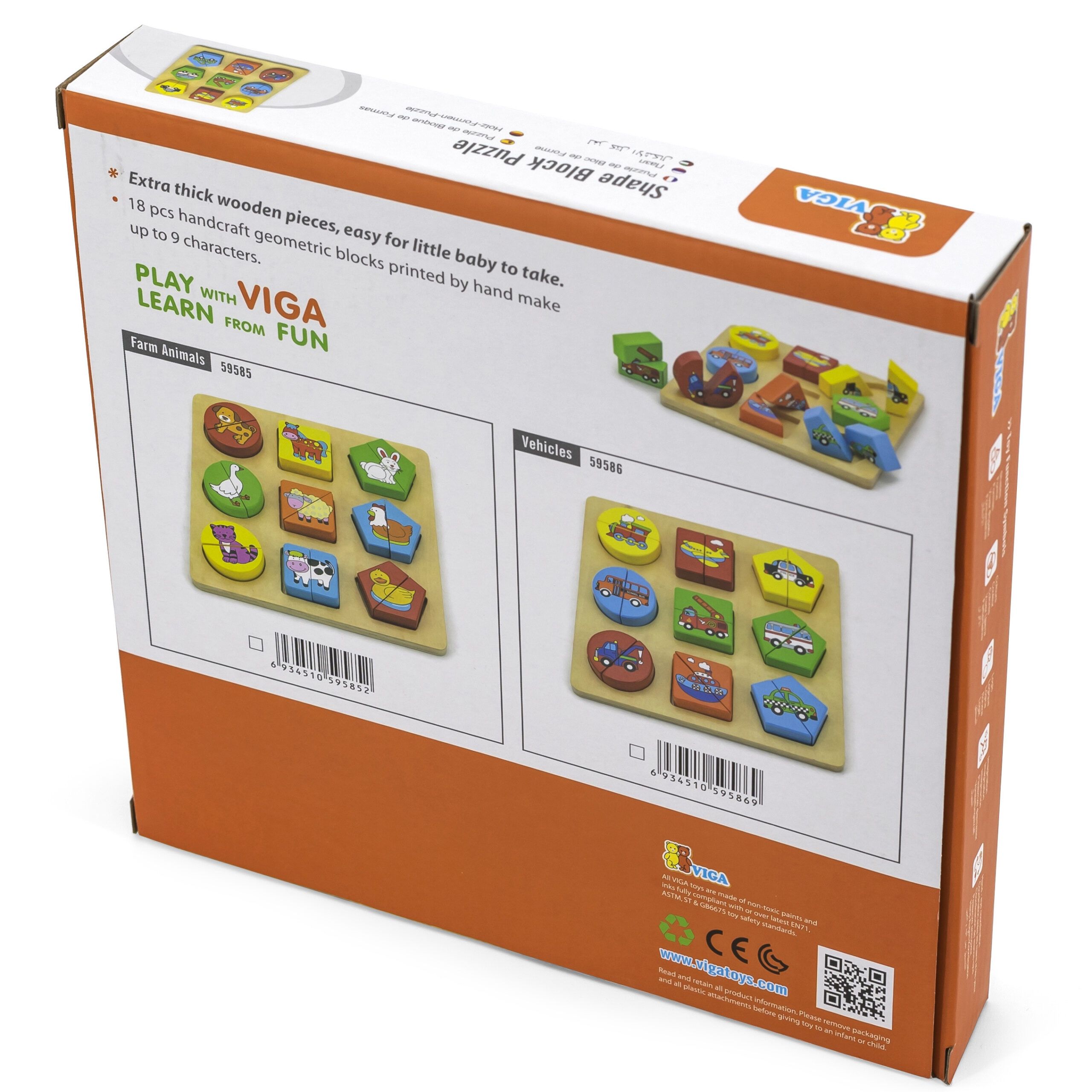 VIGA edukativni drveni životinja Puzzles - Slika 8