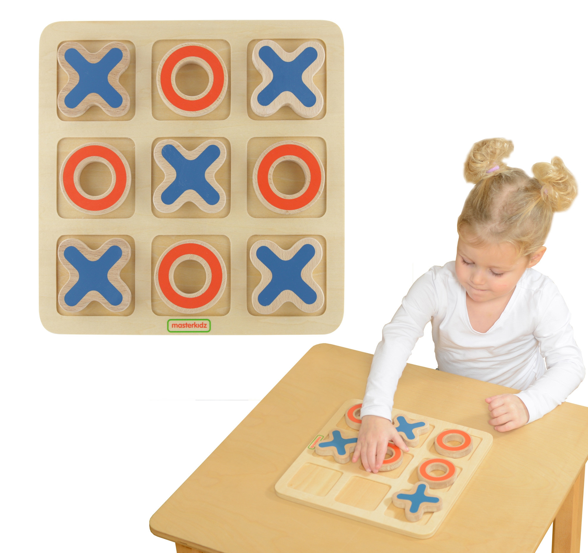 MASTERKIDZ Tic-Tac-Toe Wooden Game for Kids Logical Puzzle