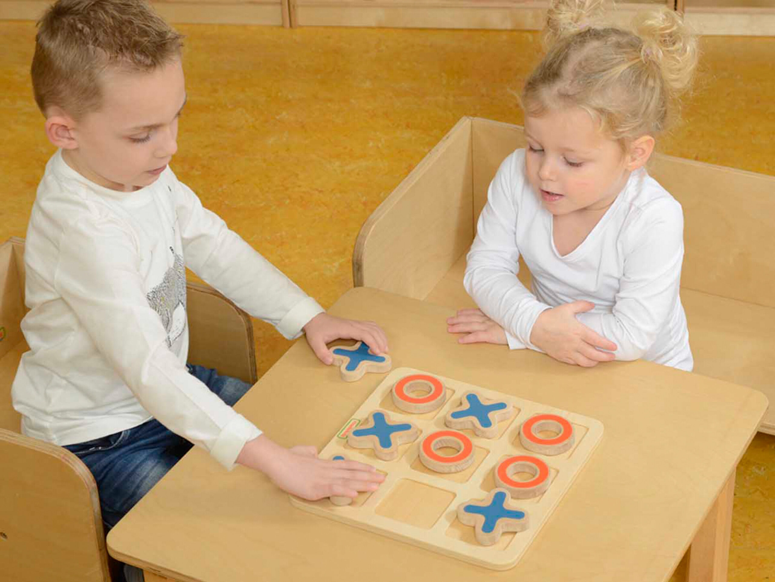 MASTERKIDZ Tic-Tac-Toe Wooden Game for Kids Logical Puzzle - Slika 4