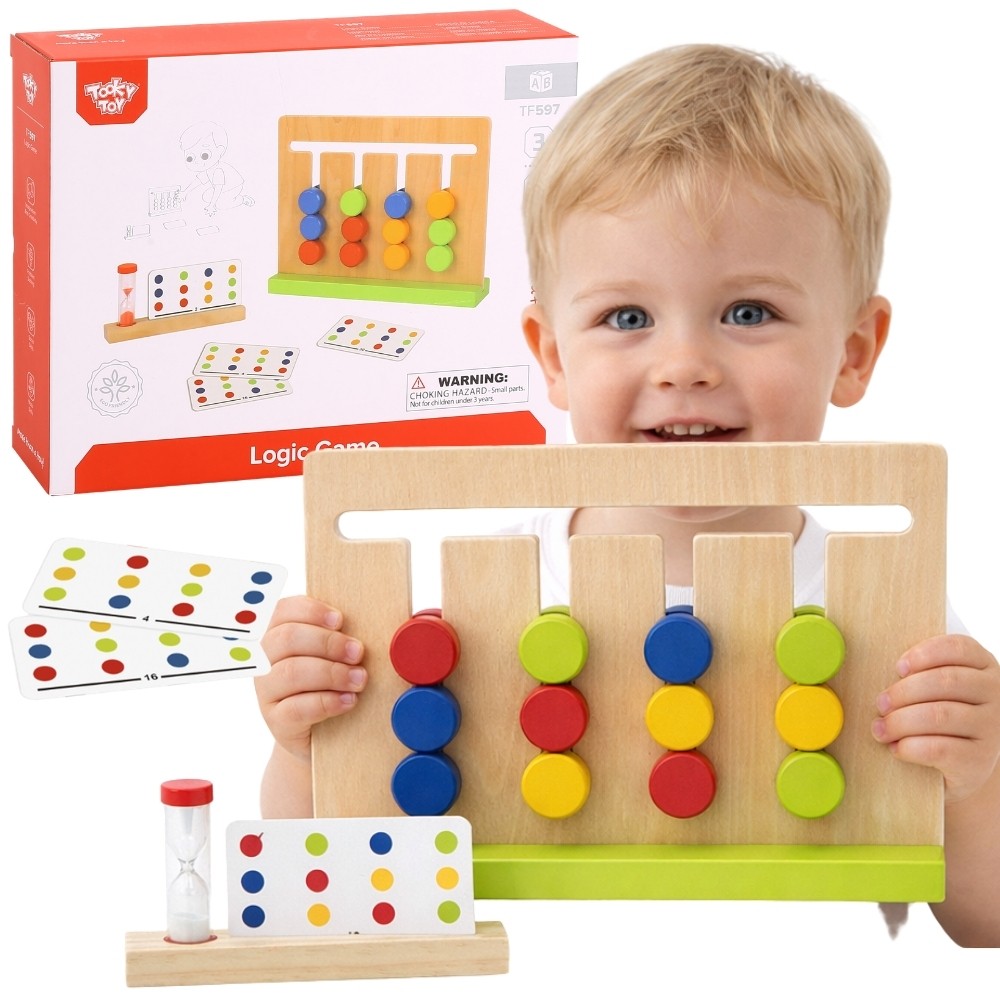 TOOKY TOY Logical Game Time Puzzle Colors 30 Patterns 18 pcs.
