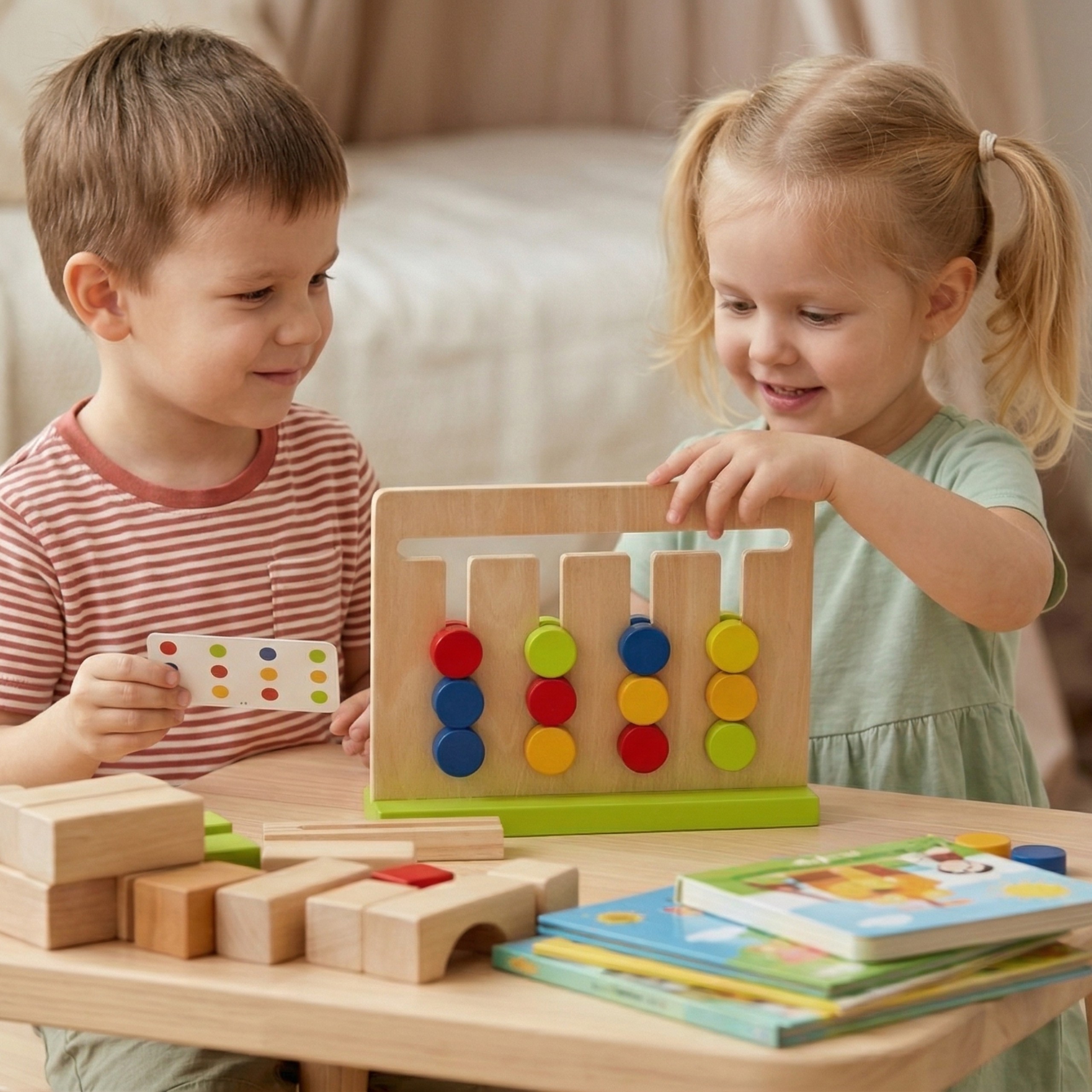 TOOKY TOY Logical Game Time Puzzle Colors 30 Patterns 18 pcs. - Slika 2