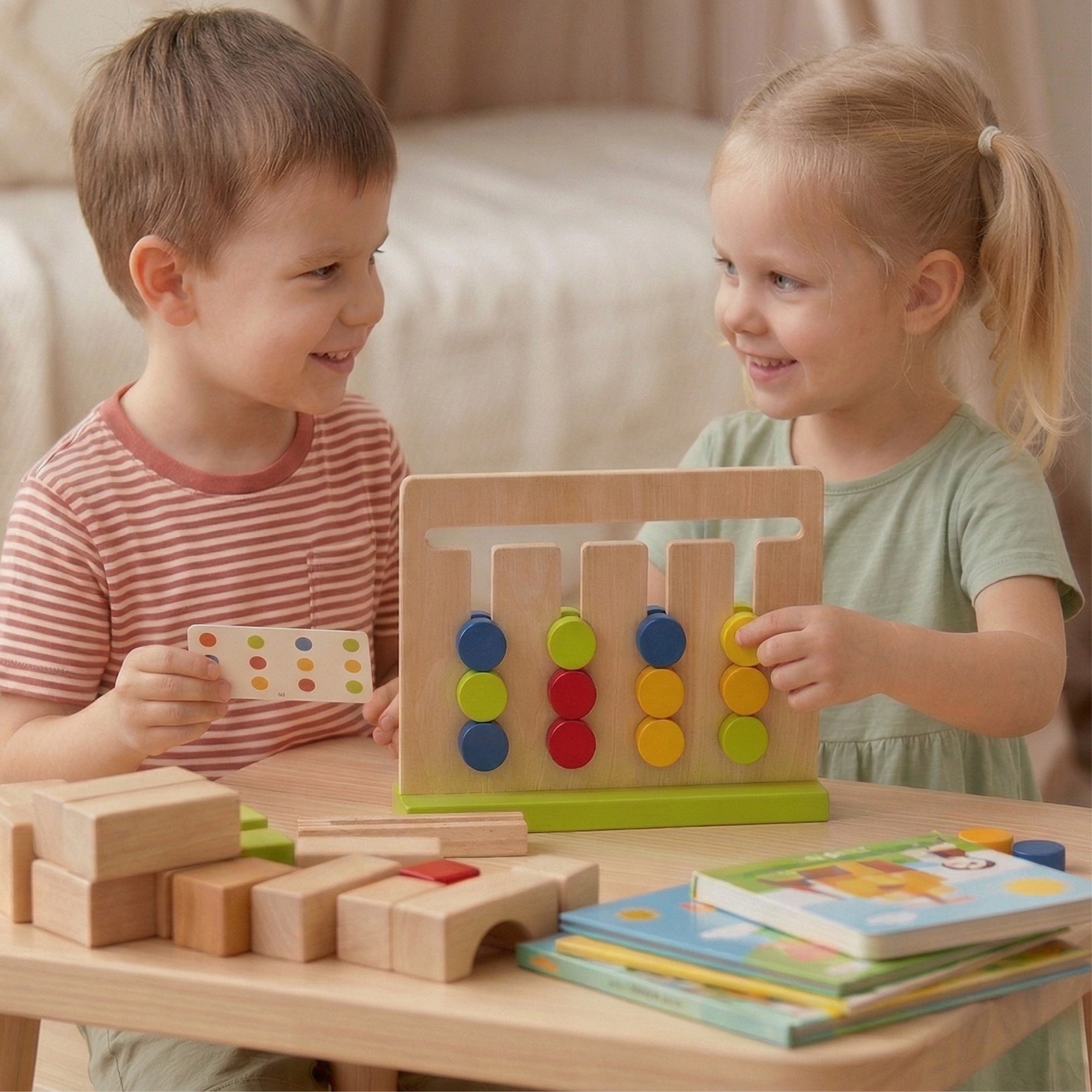TOOKY TOY Logical Game Time Puzzle Colors 30 Patterns 18 pcs. - Slika 3