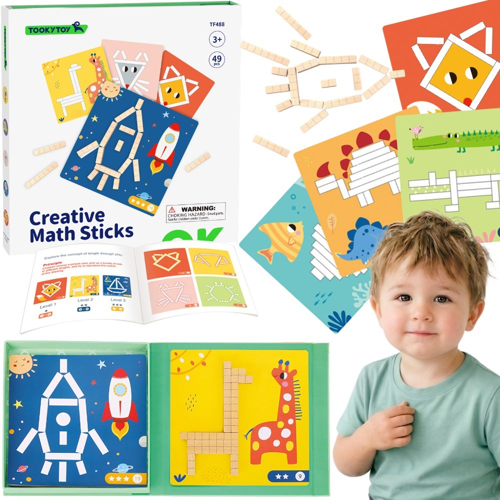 TOOKY TOY Puzzle Logic Game Puzzles Magnetic Blocks for Children 49 pcs.