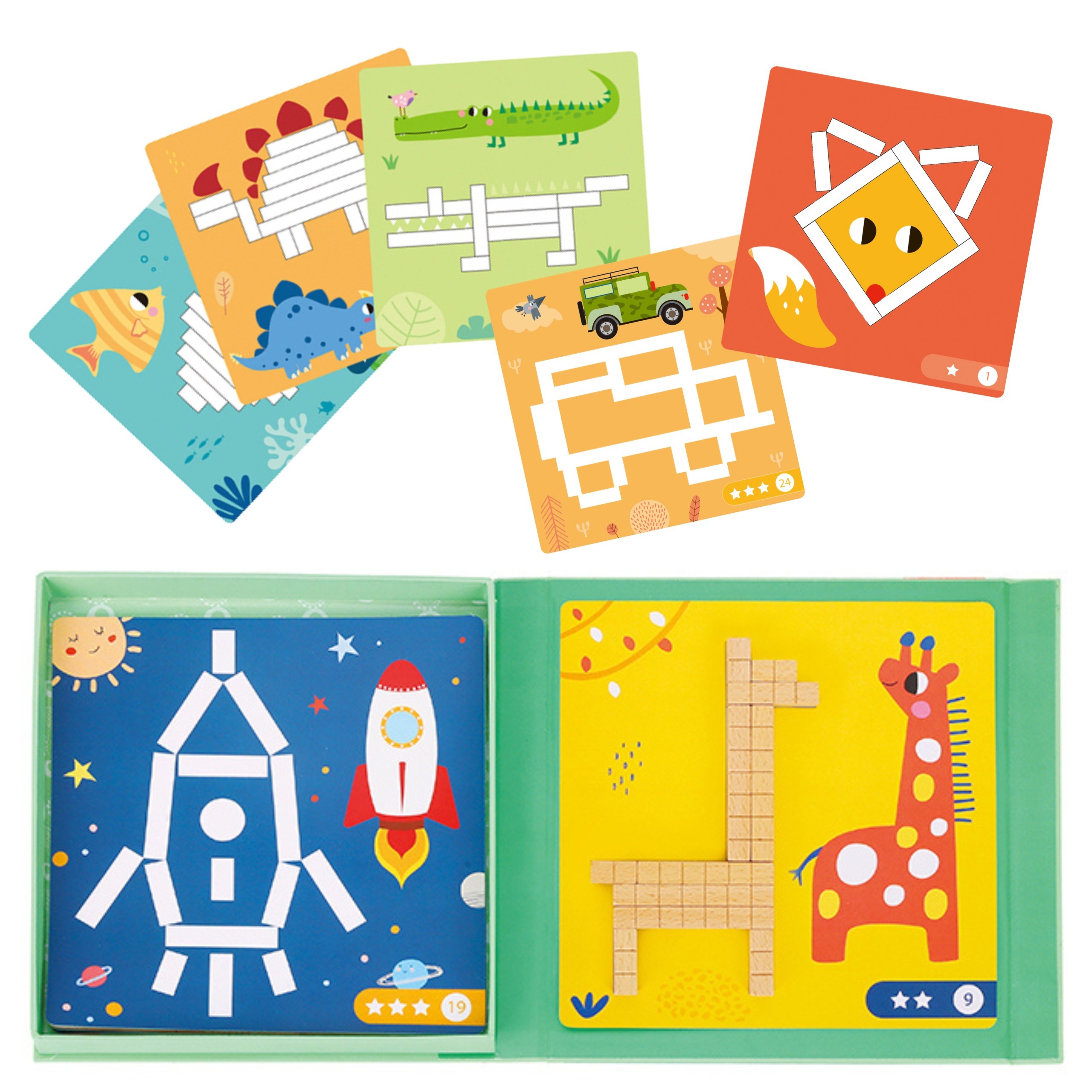 TOOKY TOY Puzzle Logic Game Puzzles Magnetic Blocks for Children 49 pcs. - Slika 7
