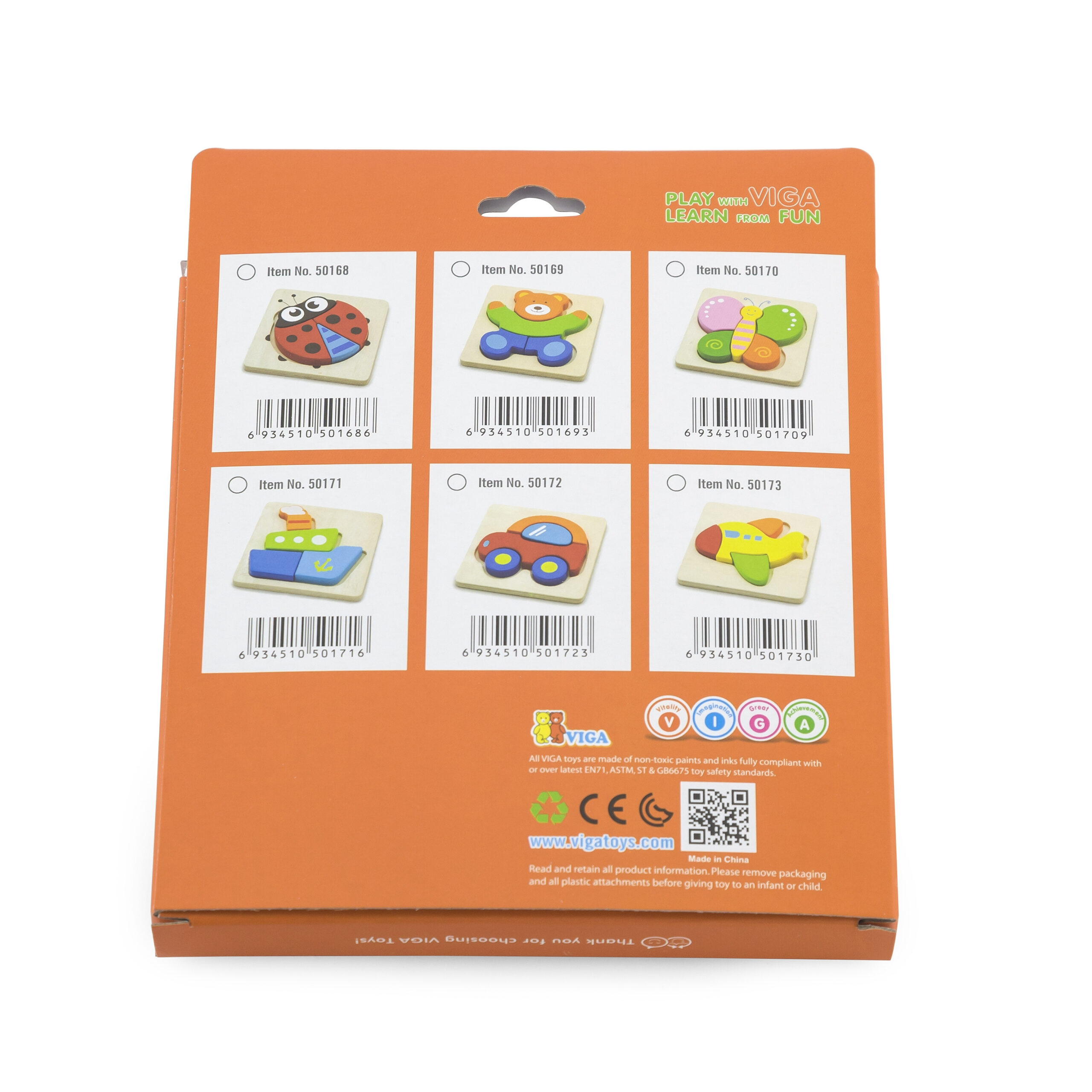 VIGA Baby's First Wooden Puzzle Teddy Bear - Slika 6