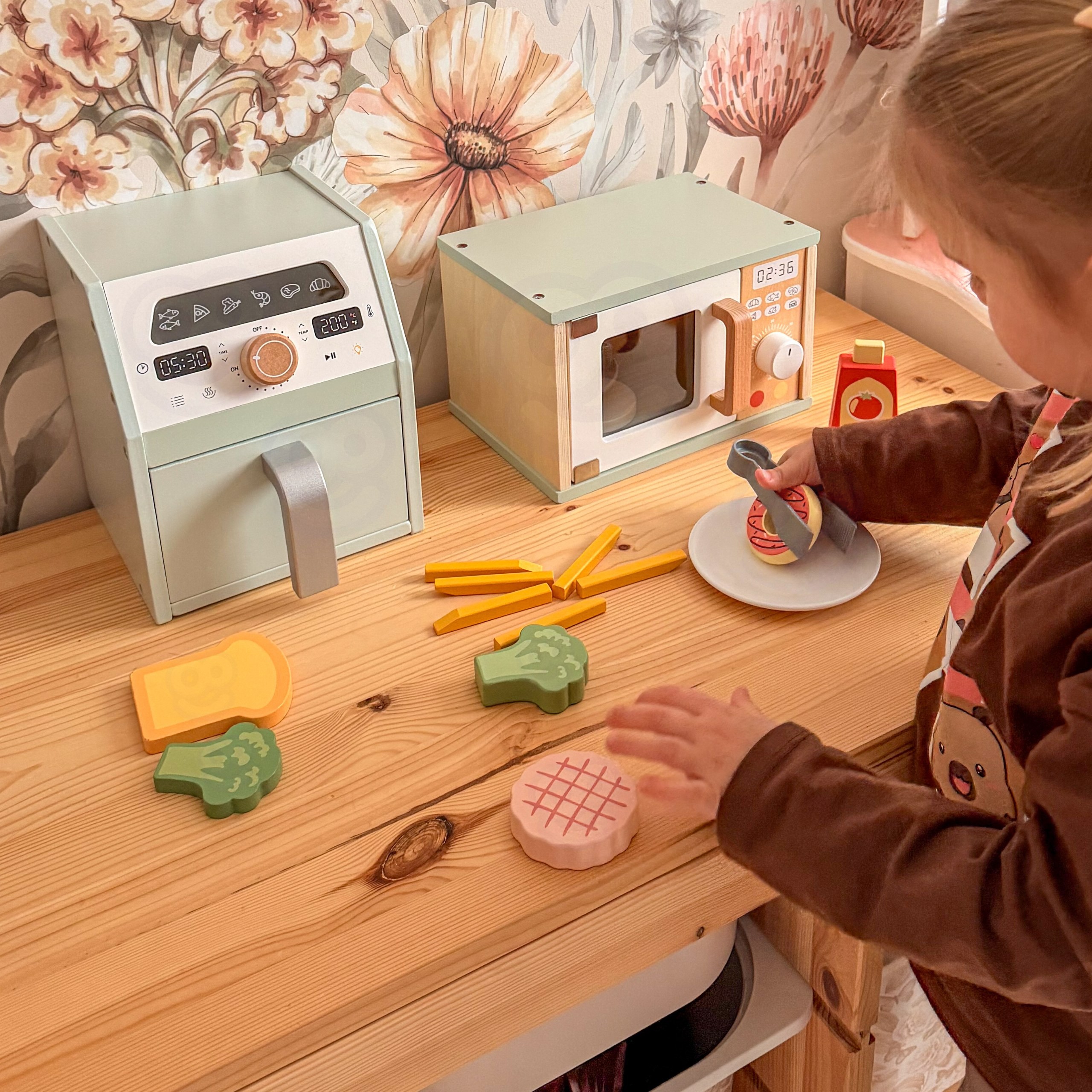 TOOKY TOY Wooden Air Fryer Air Fryer - Slika 4