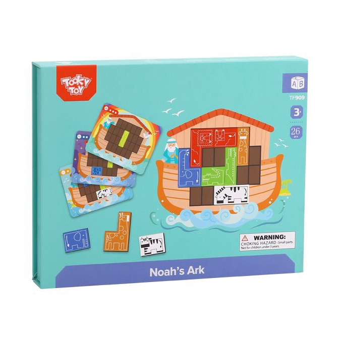 TOOKY TOY Magnetic Montessori Puzzle Logical Puzzle Tetris Noah's Ark 26 pcs. - Slika 4