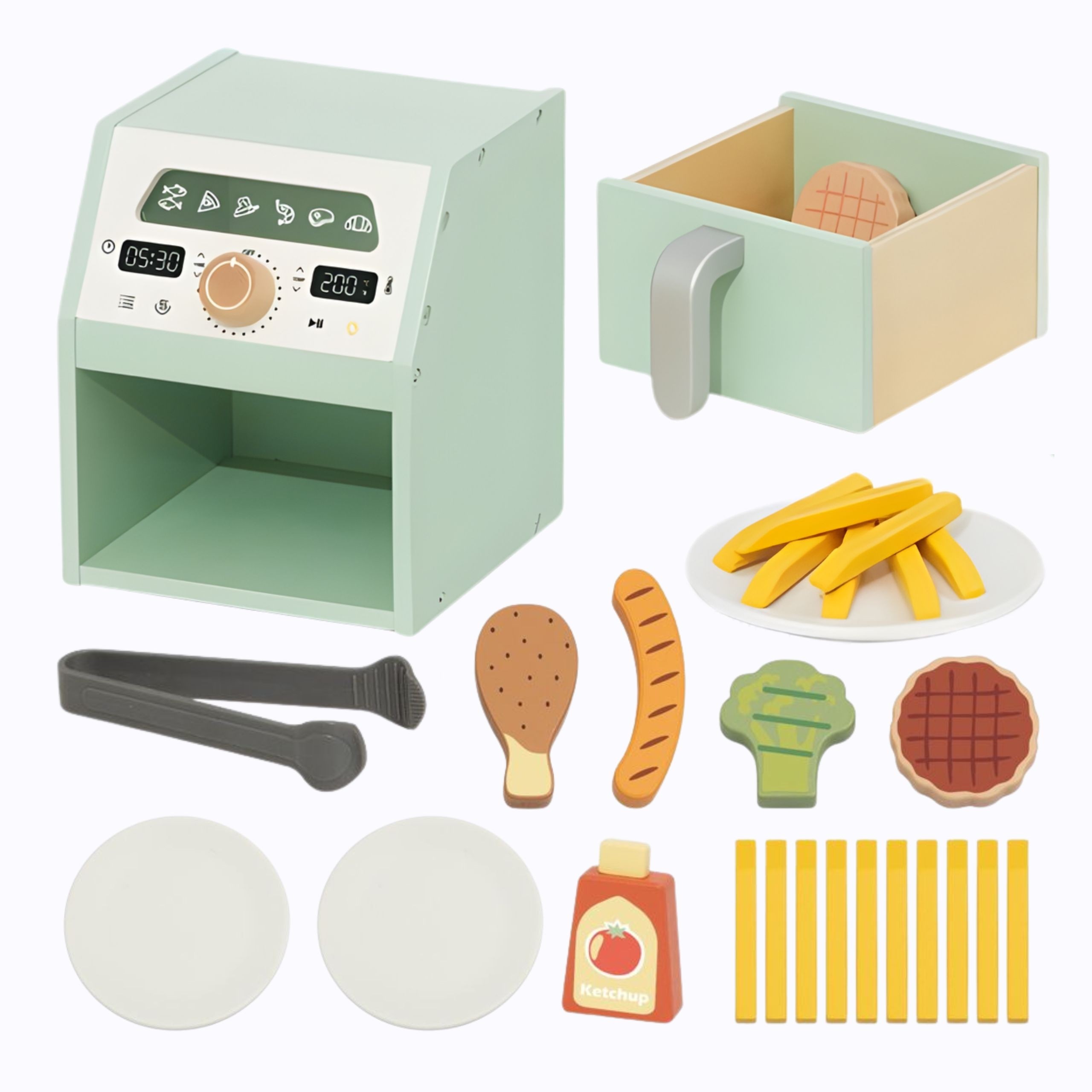 TOOKY TOY Wooden Air Fryer Air Fryer - Slika 8