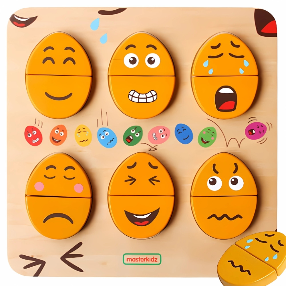 MASTERKIDZ drveni Eggs Emotion Learning ploča - What Humor? Montessori
