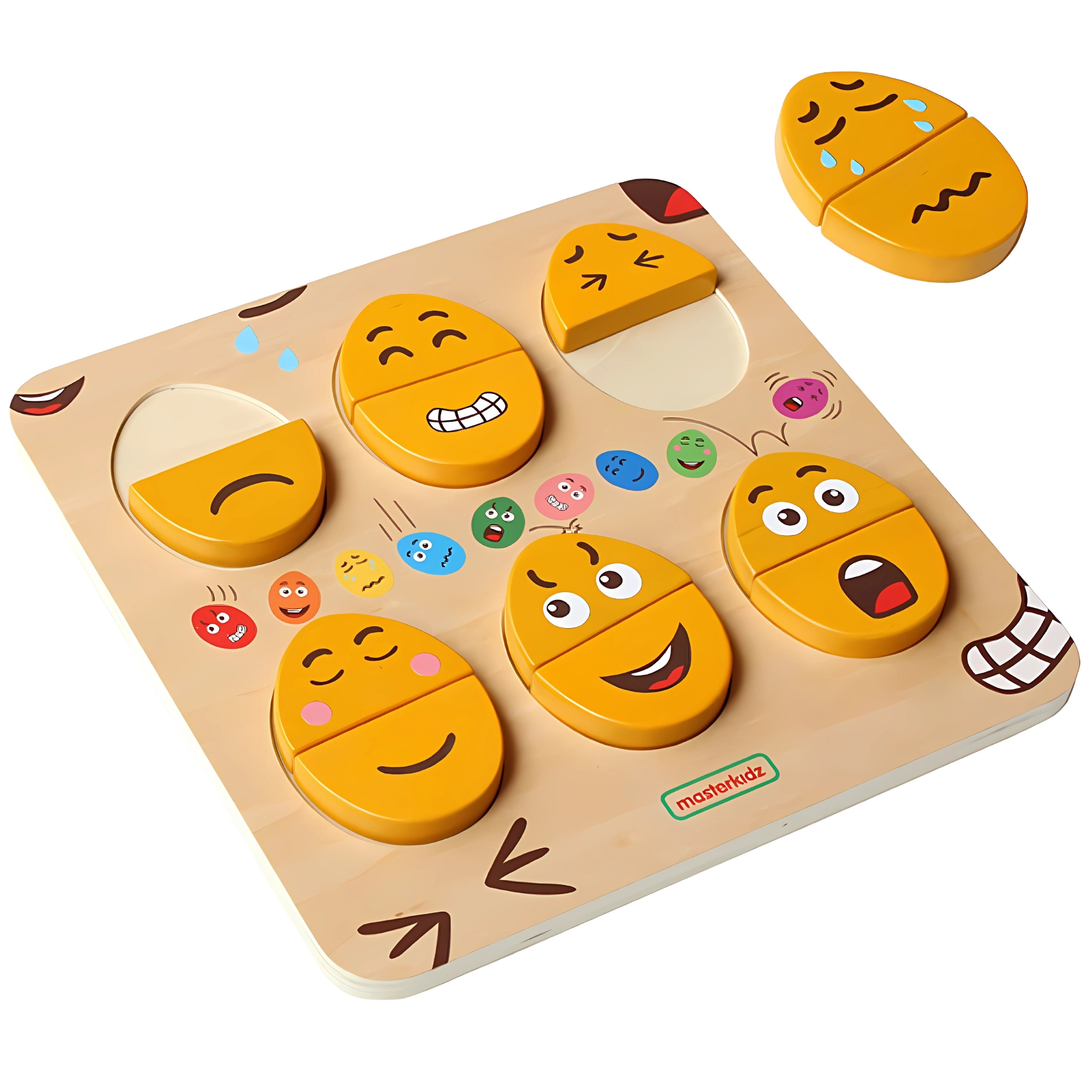 MASTERKIDZ drveni Eggs Emotion Learning ploča - What Humor? Montessori - Slika 6