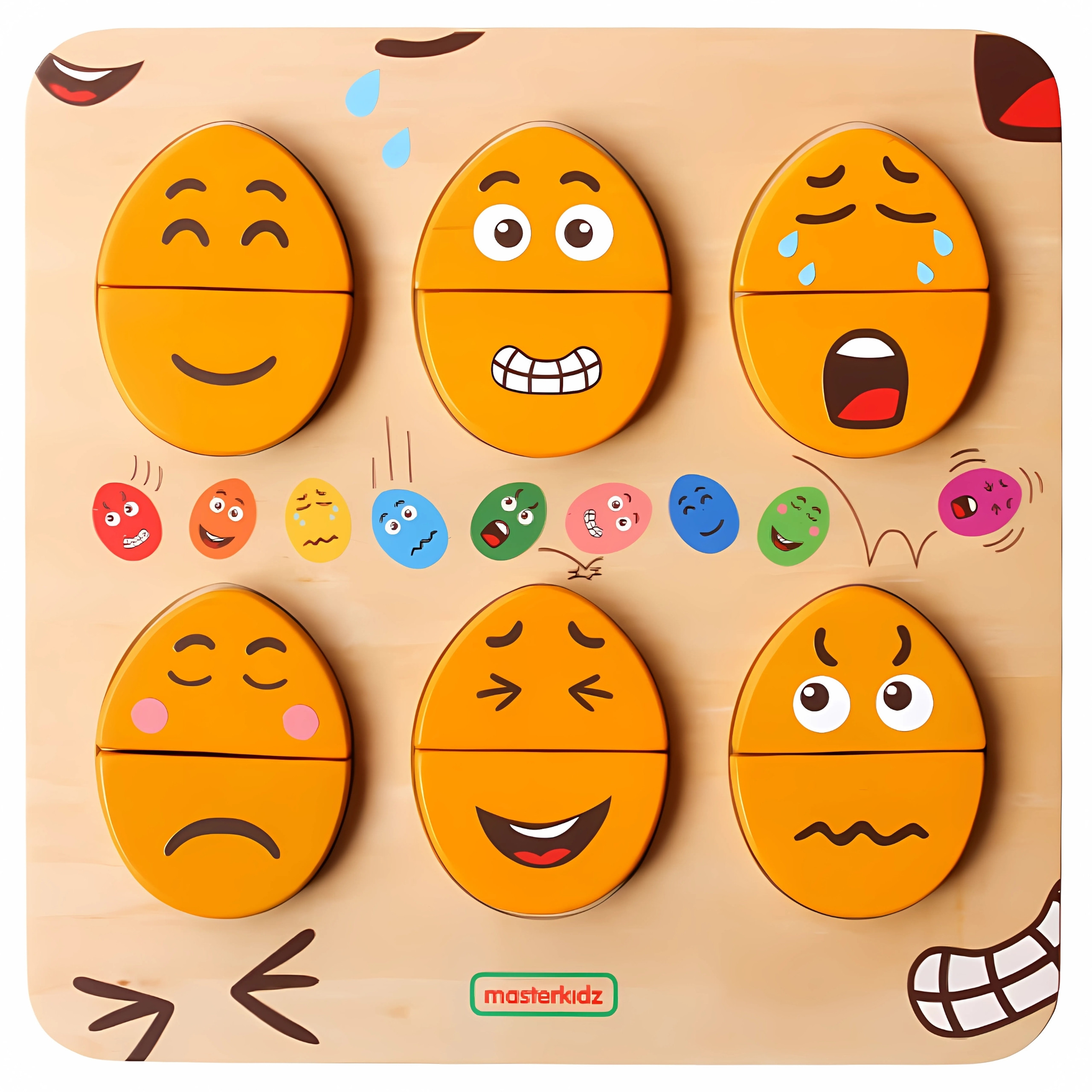 MASTERKIDZ drveni Eggs Emotion Learning ploča - What Humor? Montessori - Slika 7