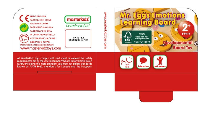 MASTERKIDZ drveni Eggs Emotion Learning ploča - What Humor? Montessori - Slika 8