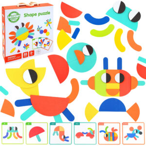 WOOPIE GREEN drveni Montessori puzzle 40 Patterns to Recreate 55 dijelova FSC Certified